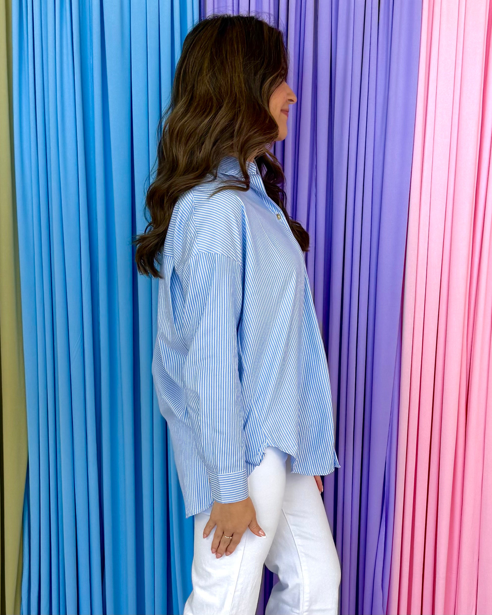 Seafarer Blue Stripe Collared Top-Shop-Womens-Boutique-Clothing