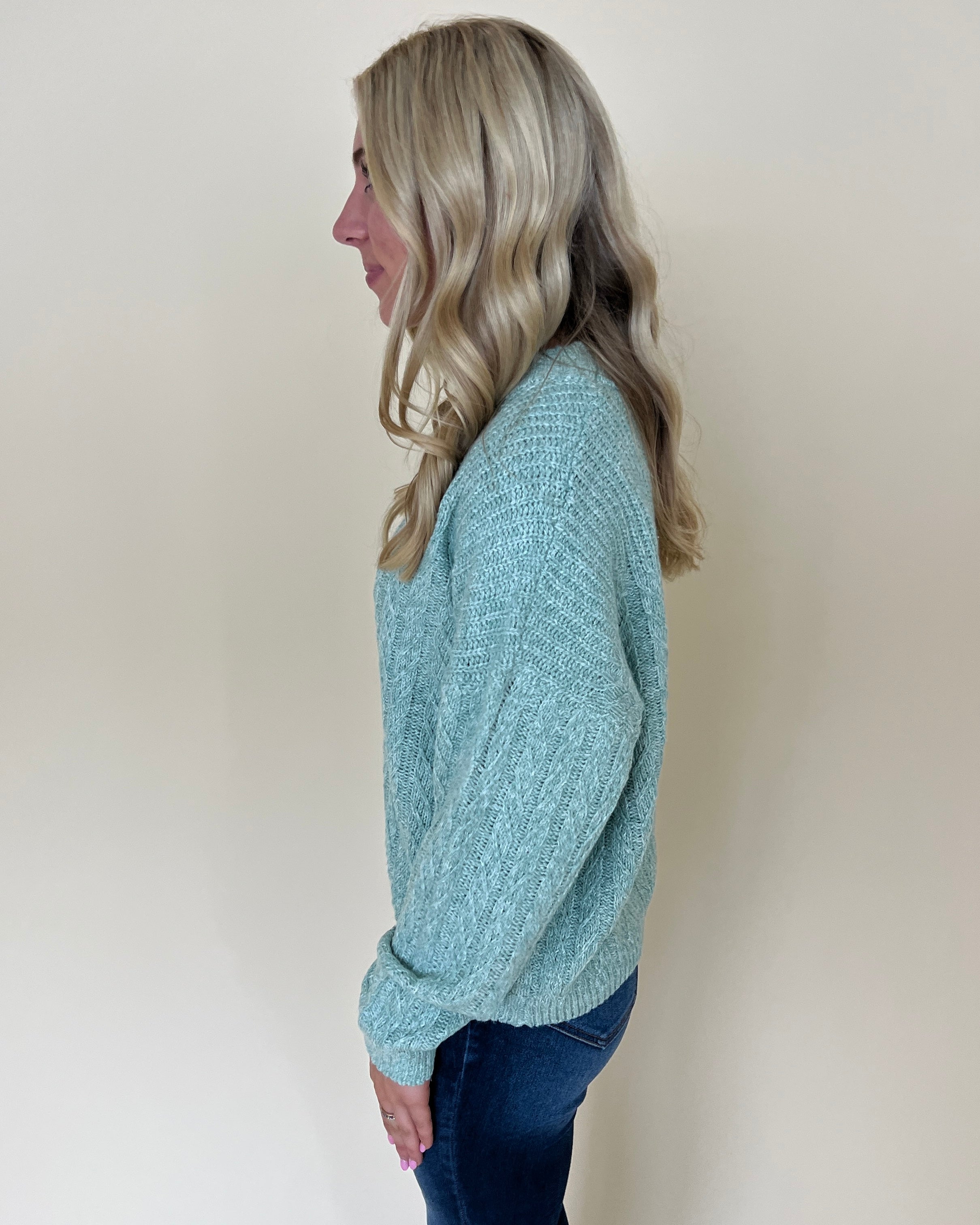 More To Say Sage Crochet Knit Sweater-Shop-Womens-Boutique-Clothing