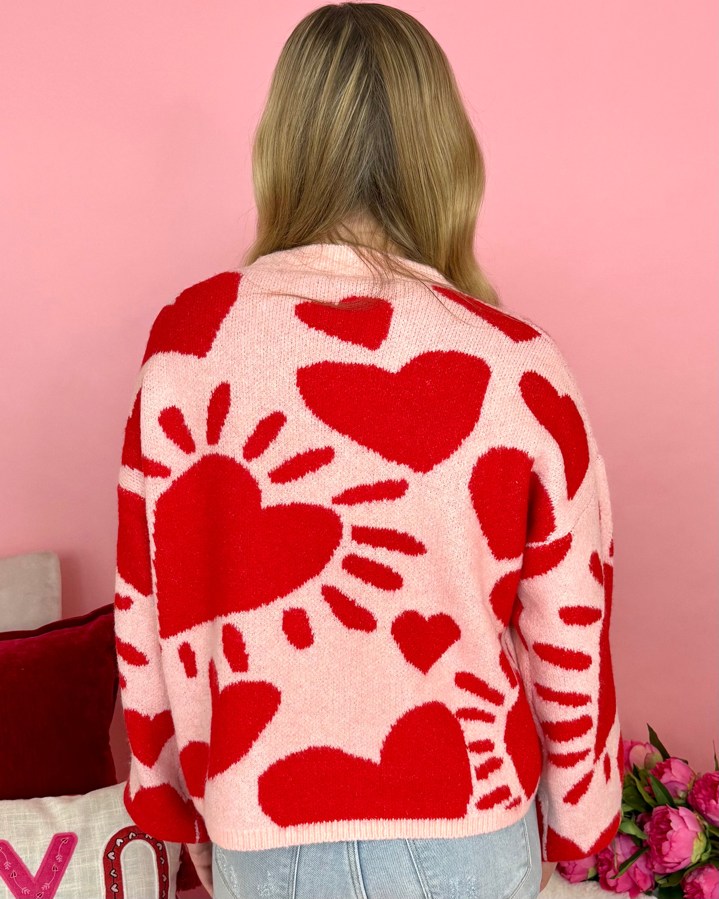 Heartstrings Blush/Red Heart Sweater-Shop-Womens-Boutique-Clothing