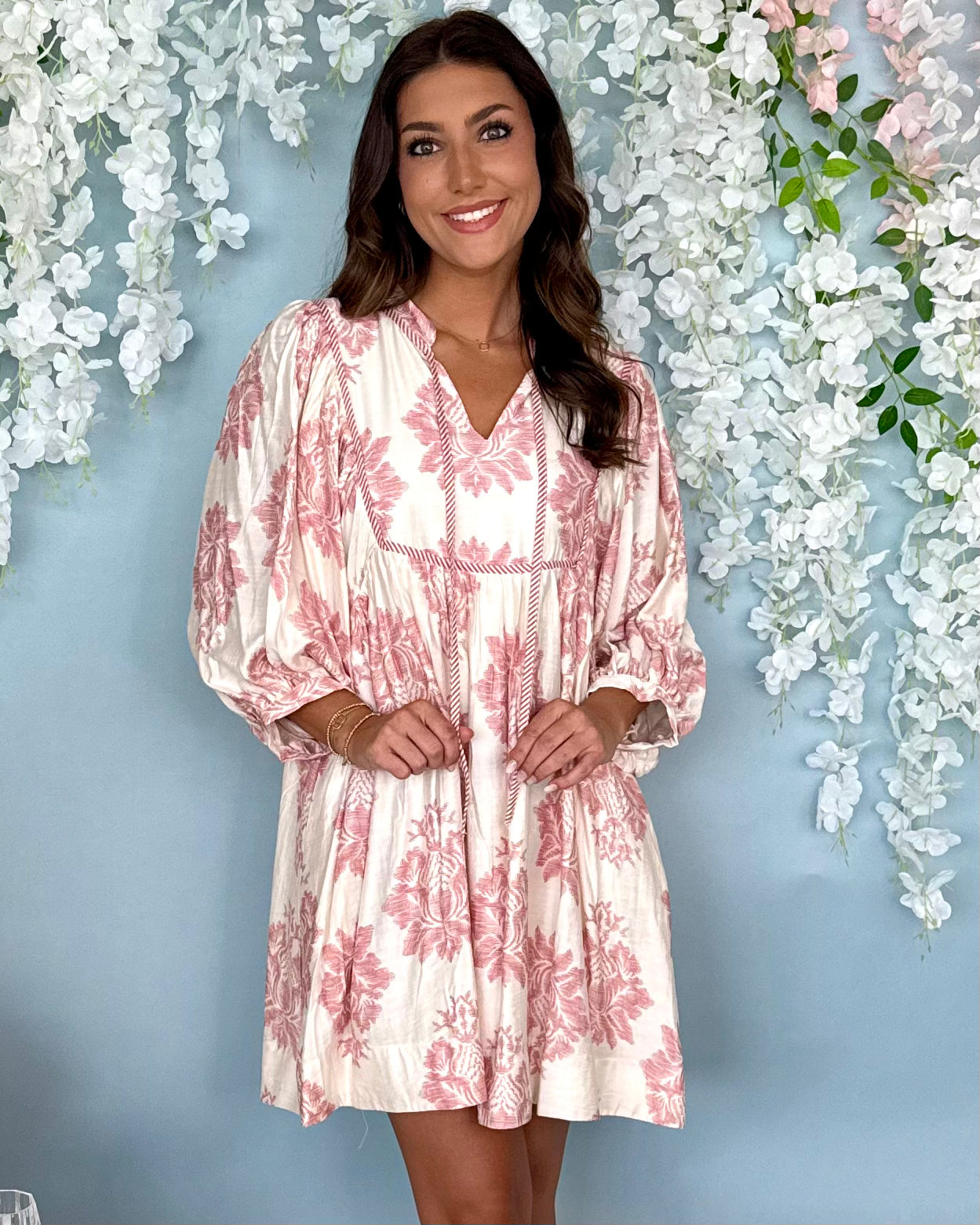 Whatever Comes Mauve Floral Tie Dress-Shop-Womens-Boutique-Clothing