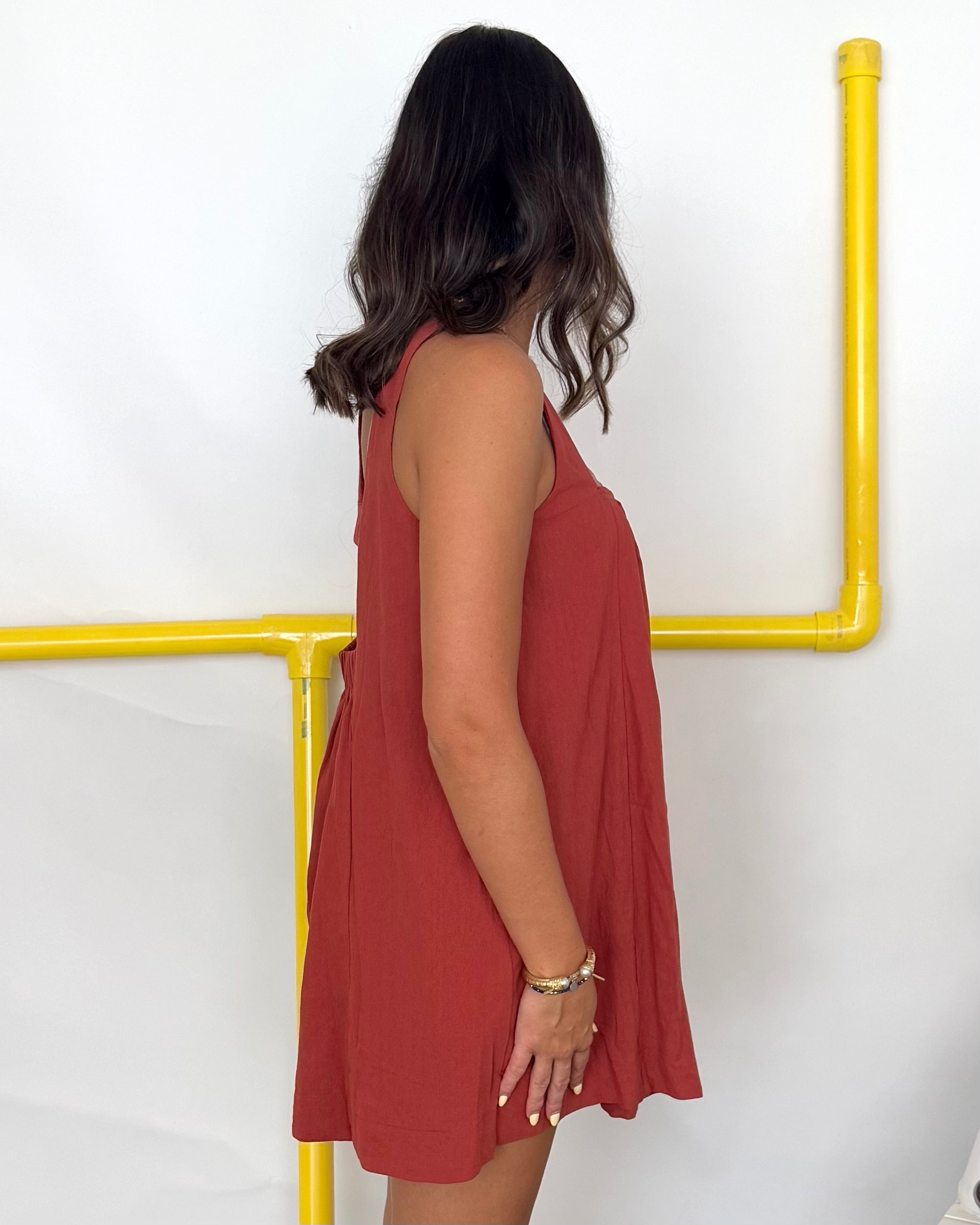 On My Terms Rust Pleated Detail Dress Set-Shop-Womens-Boutique-Clothing