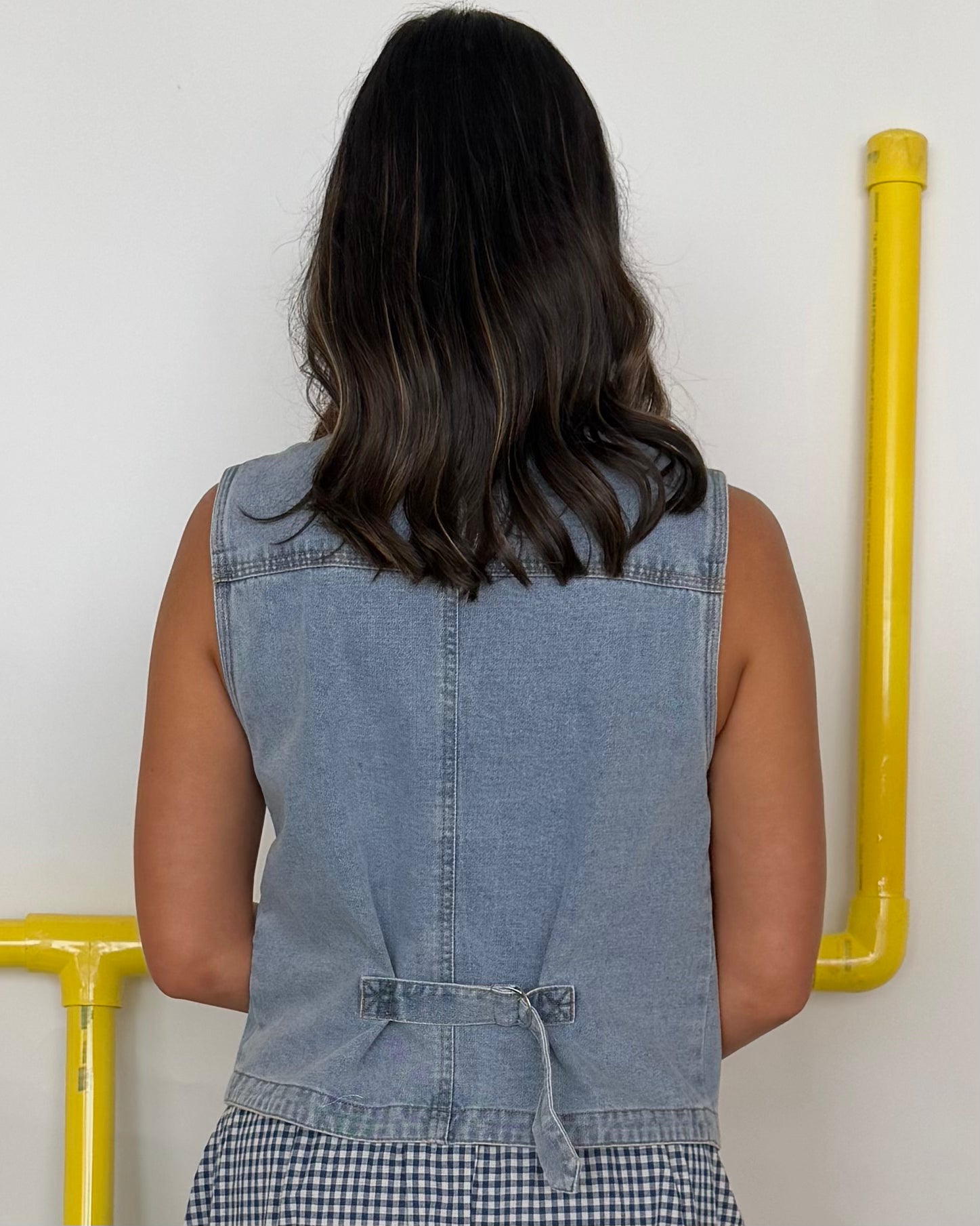 Make The Call Denim Button Up Vest-Shop-Womens-Boutique-Clothing