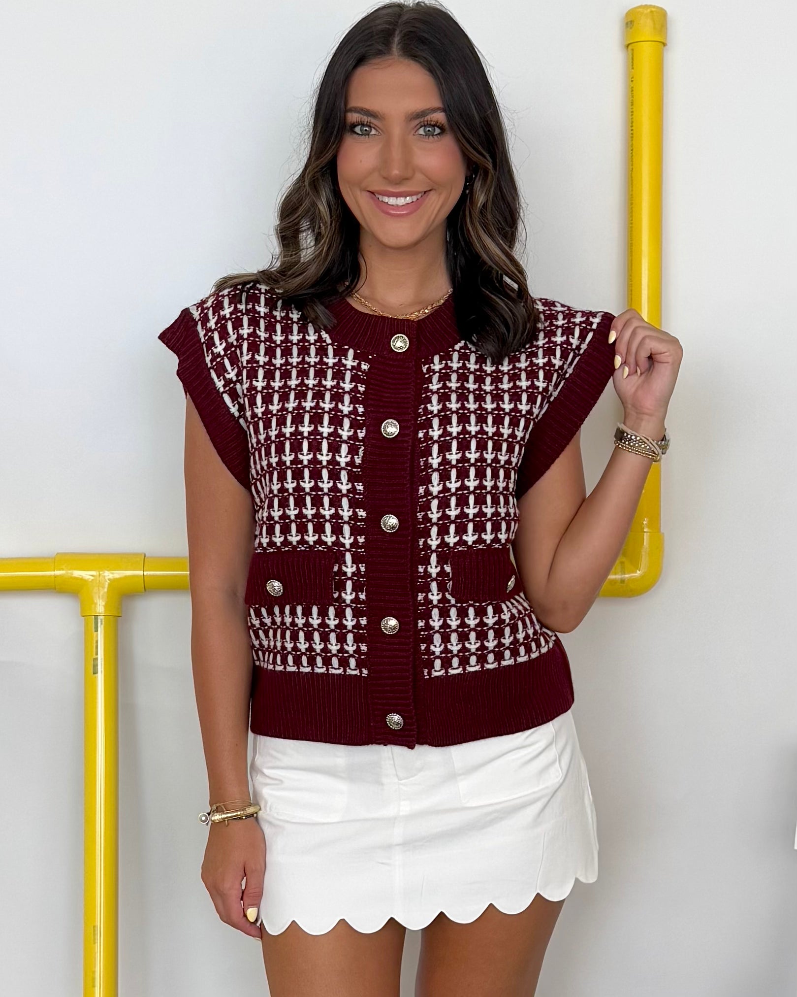 Made For Me Burgundy Button Sweater-Shop-Womens-Boutique-Clothing