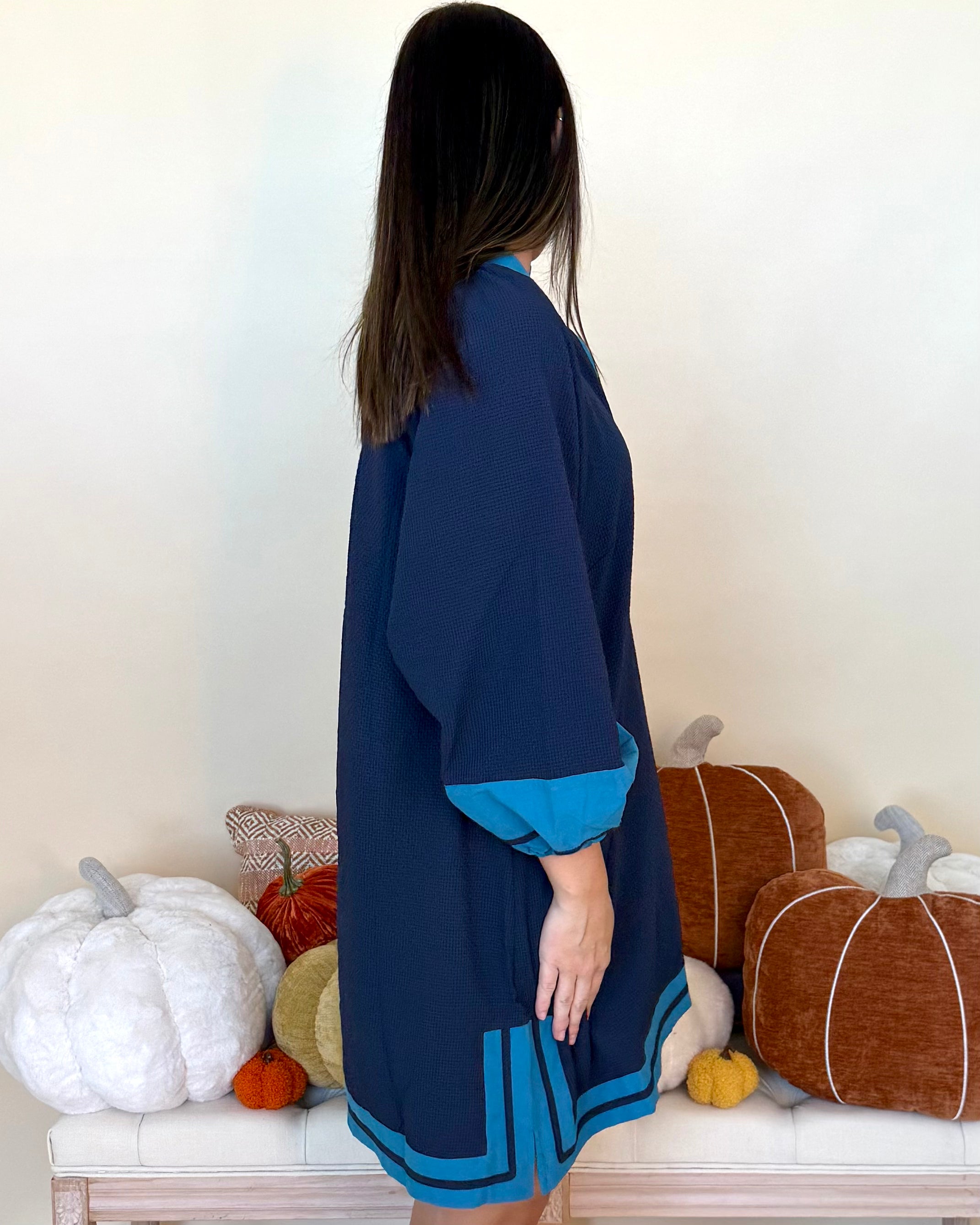 While I'm Away Navy Colorblock Tunic Dress-Shop-Womens-Boutique-Clothing