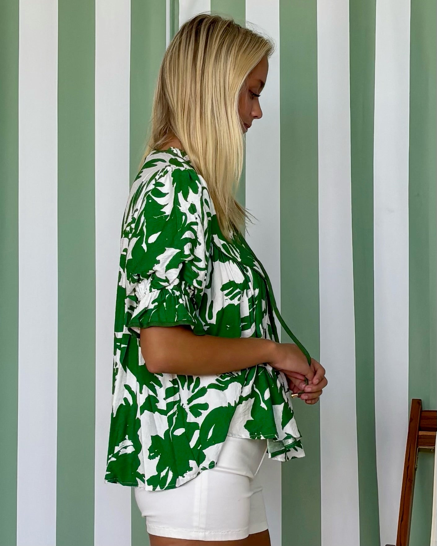 Floral Daydream Green Tropical Print Top-Shop-Womens-Boutique-Clothing