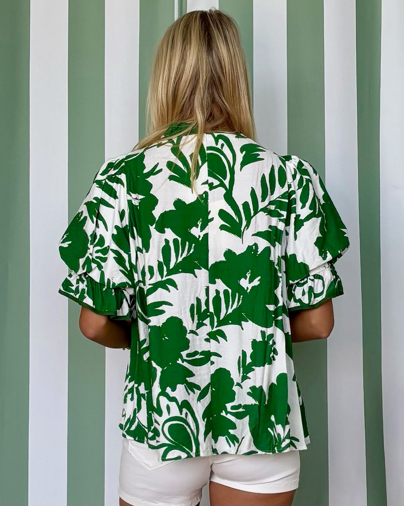 Floral Daydream Green Tropical Print Top-Shop-Womens-Boutique-Clothing