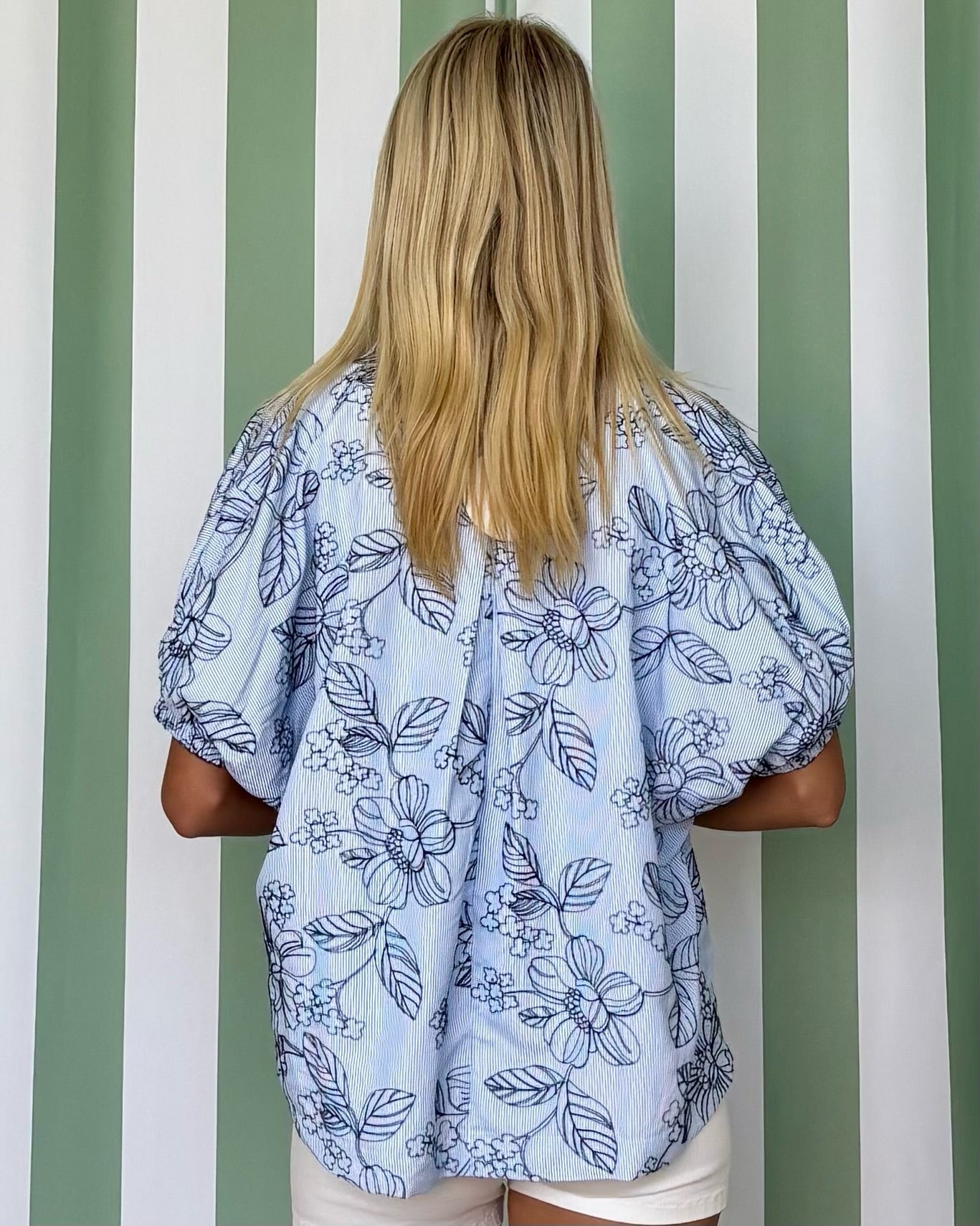 Last Dance Blue Embroidered Contrast Top-Shop-Womens-Boutique-Clothing