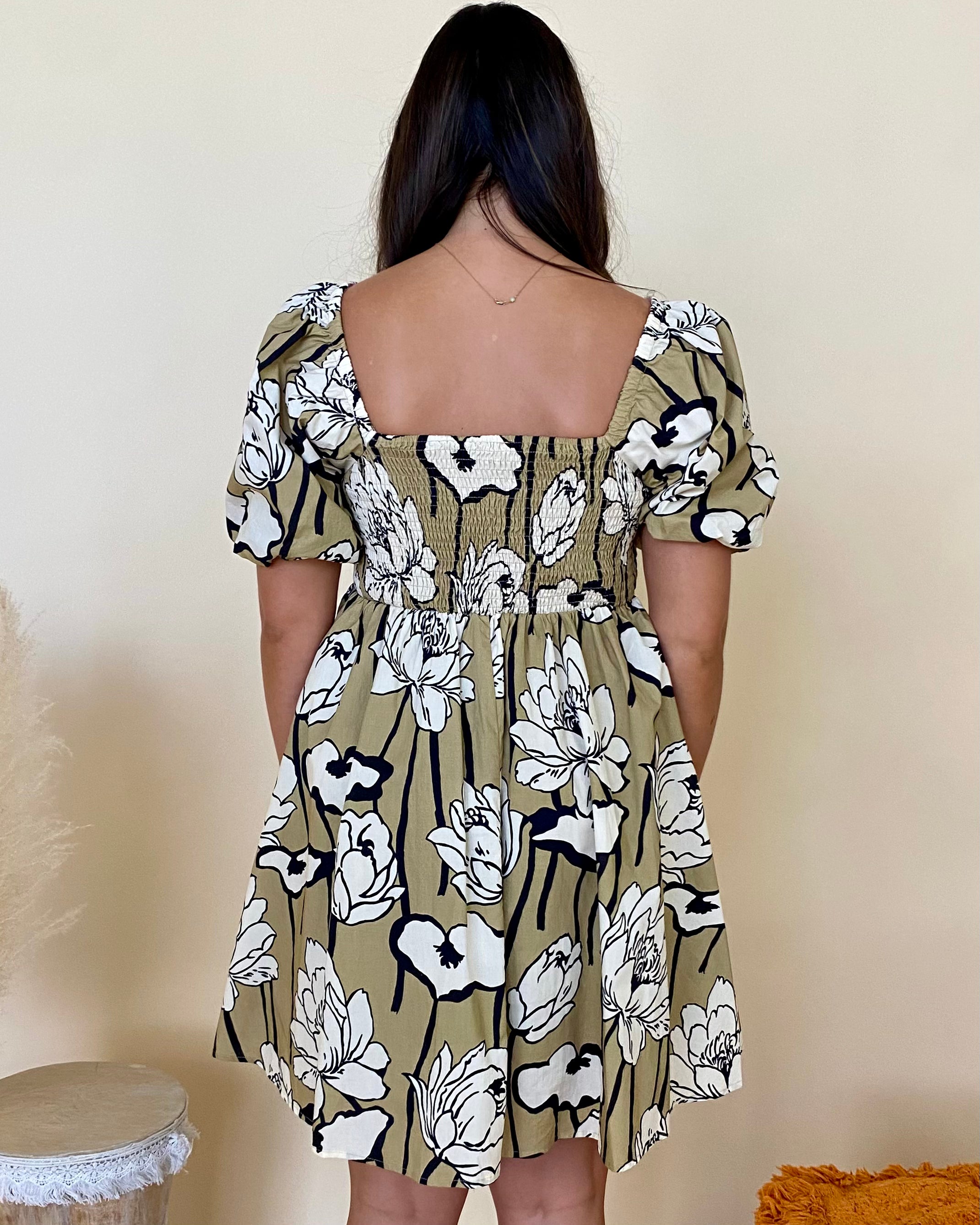 Love Me So Taupe Floral Dress-Shop-Womens-Boutique-Clothing