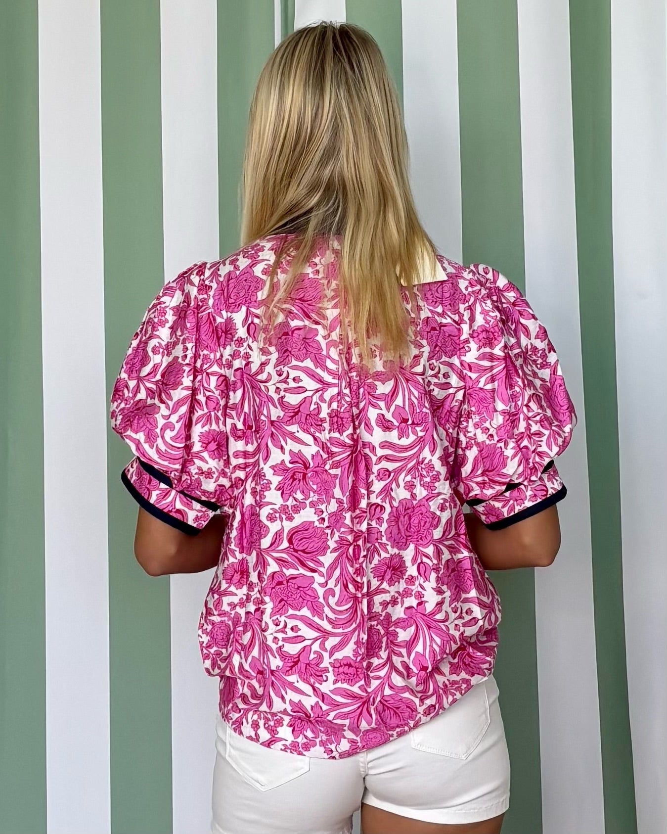 Here Lately Pink Floral Yoke Top-Shop-Womens-Boutique-Clothing
