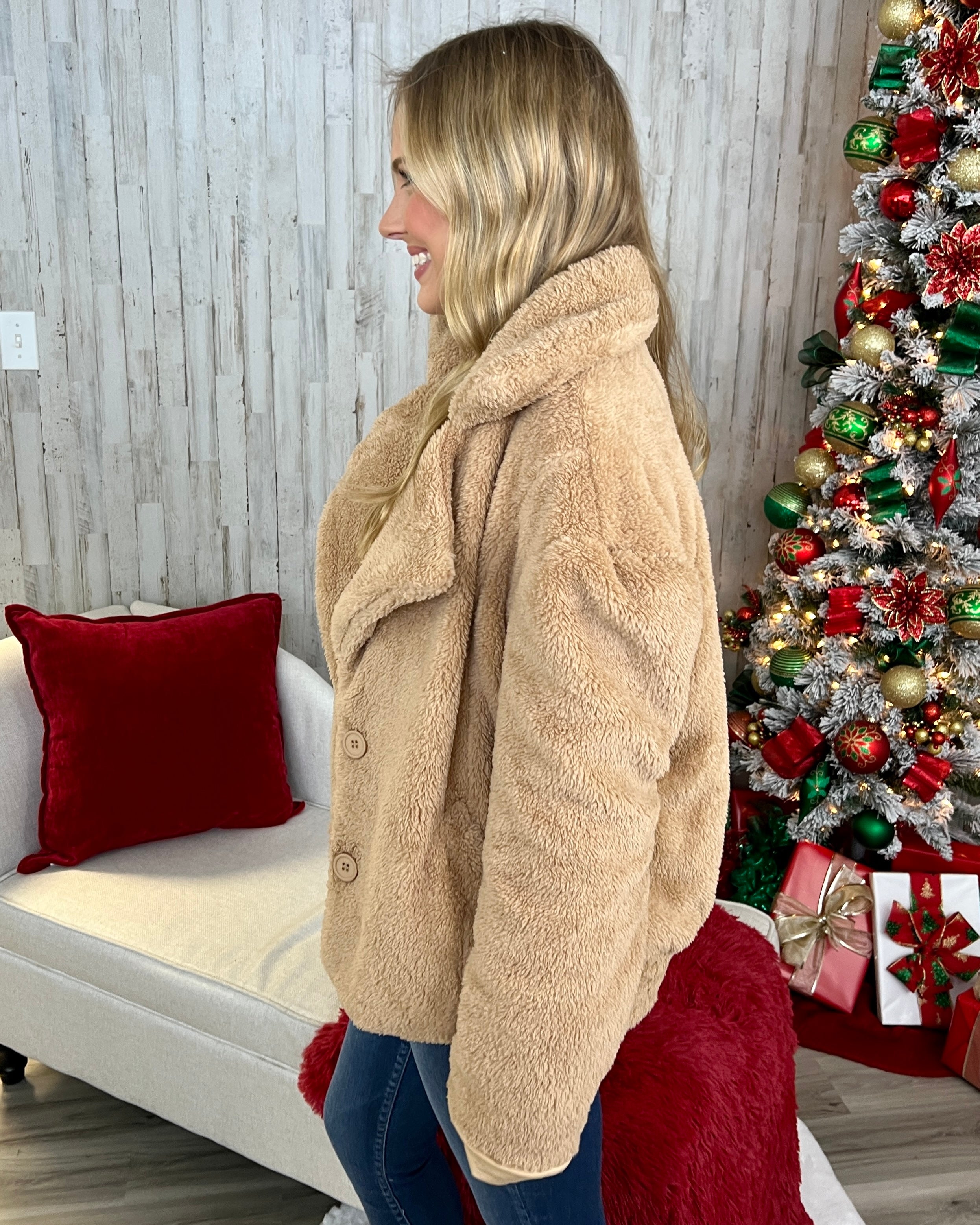 Warm EmbraceTaupe Collar Faux Fur Jacket-Shop-Womens-Boutique-Clothing