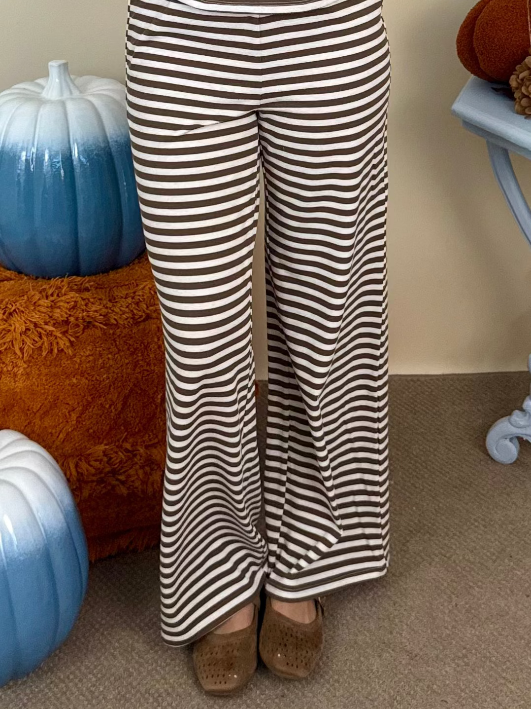 Natural Beauty Brown Stripe Straight Fit Pants-Shop-Womens-Boutique-Clothing
