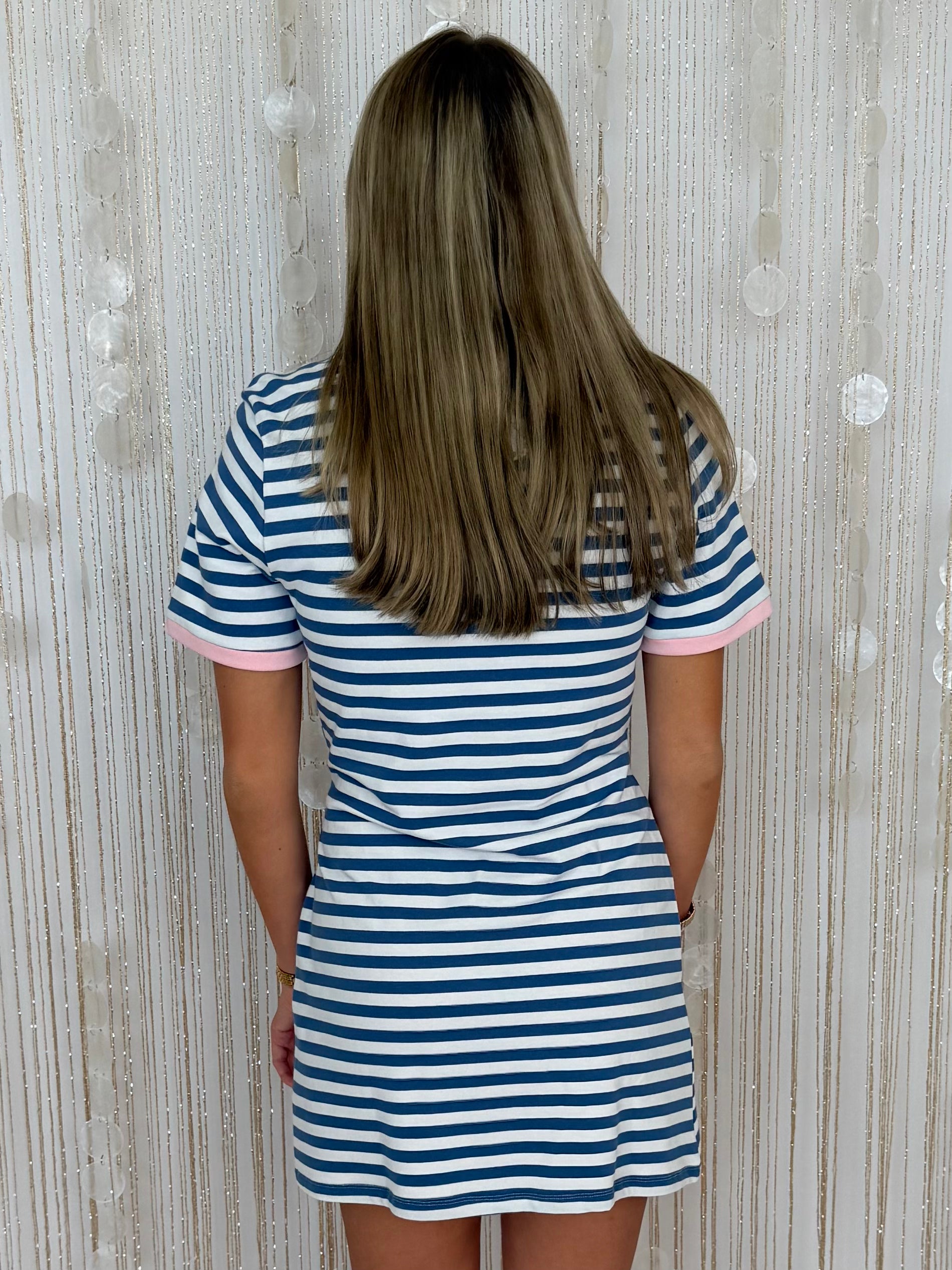 I Just Might Coastal Blue Striped Dress-Shop-Womens-Boutique-Clothing