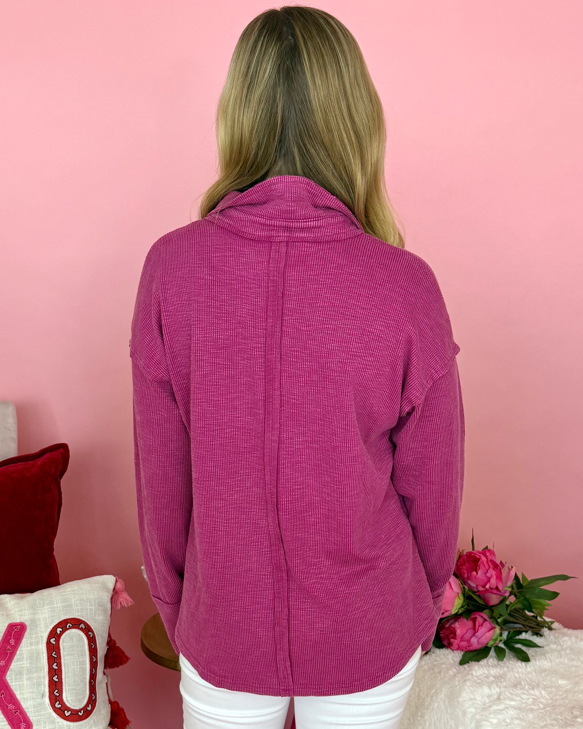 Forgotten Love Magenta Knit Top-Shop-Womens-Boutique-Clothing