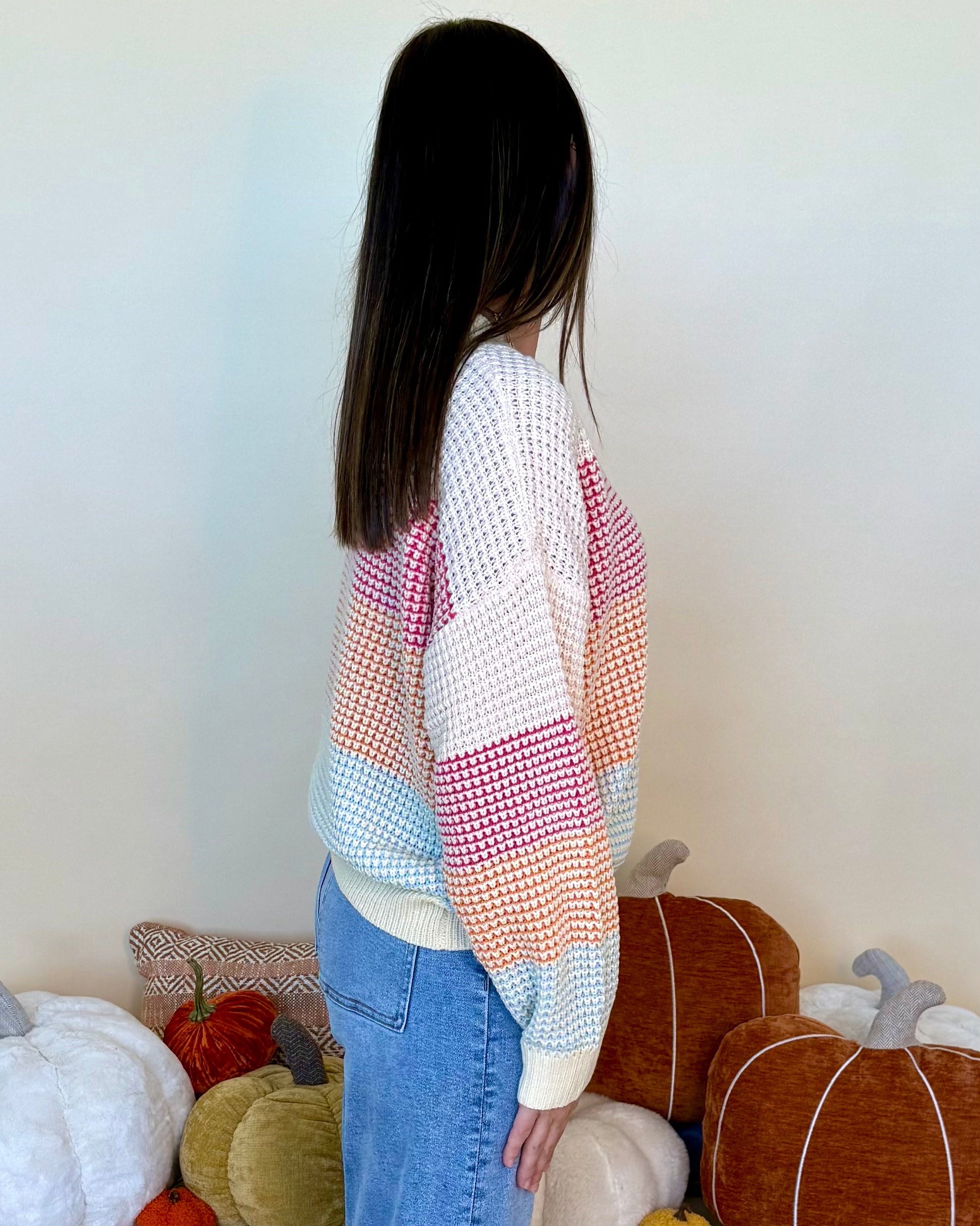 Own The Moment Oatmeal Colorblock Sweater-Shop-Womens-Boutique-Clothing