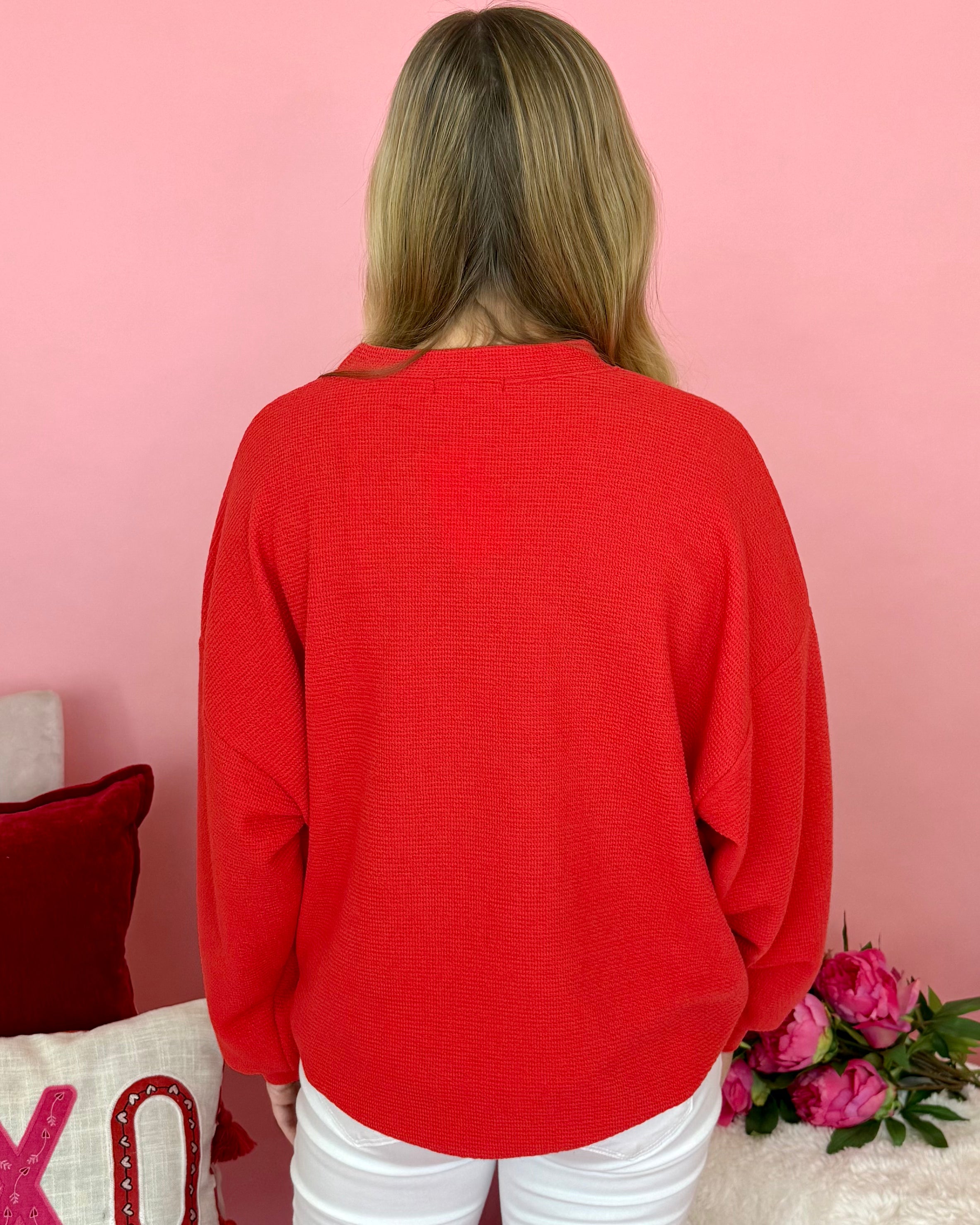 Candied Hearts Red Heart Outline Top-Shop-Womens-Boutique-Clothing