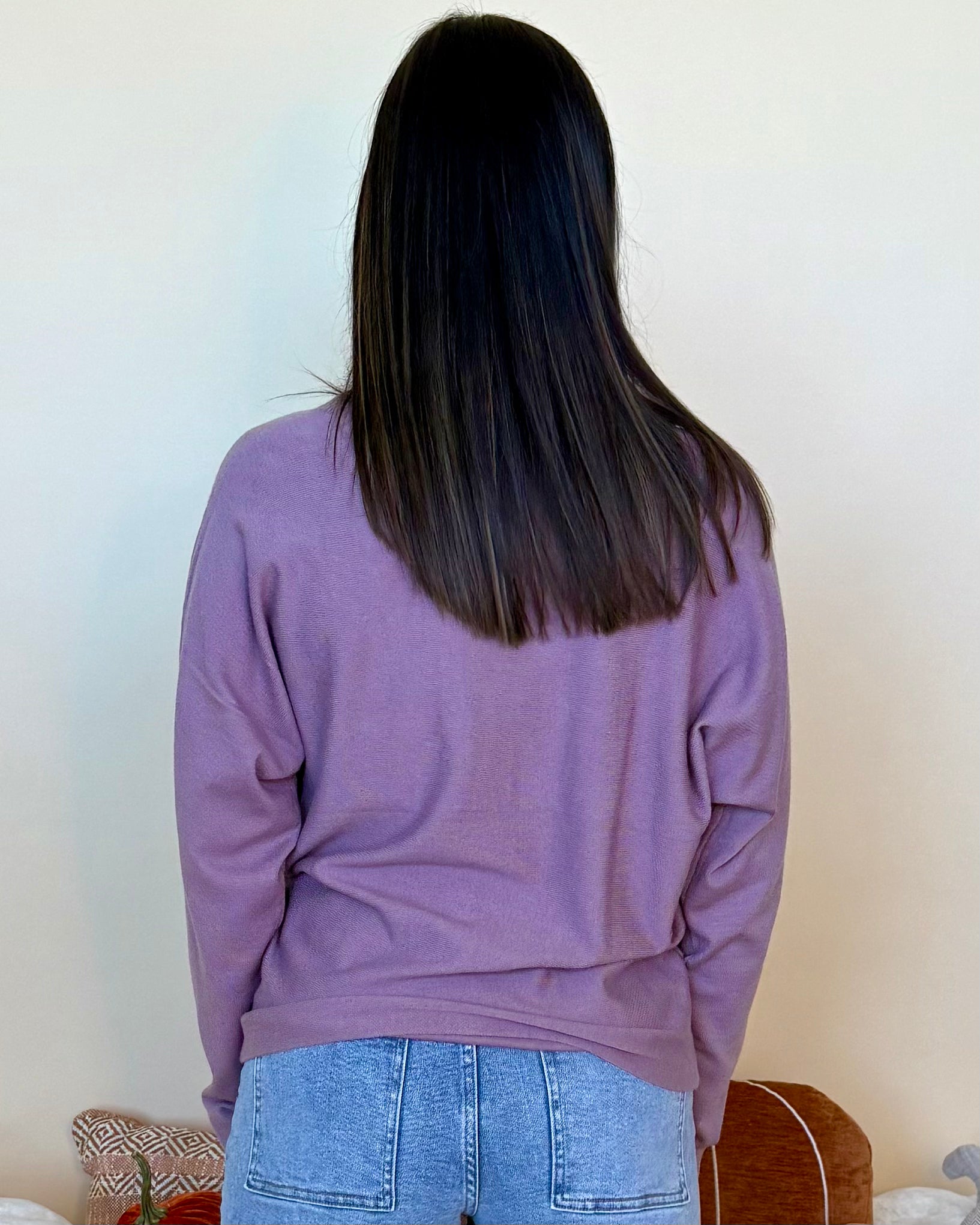 Always In Sight Dark Lavender Dolman Sweater-Shop-Womens-Boutique-Clothing