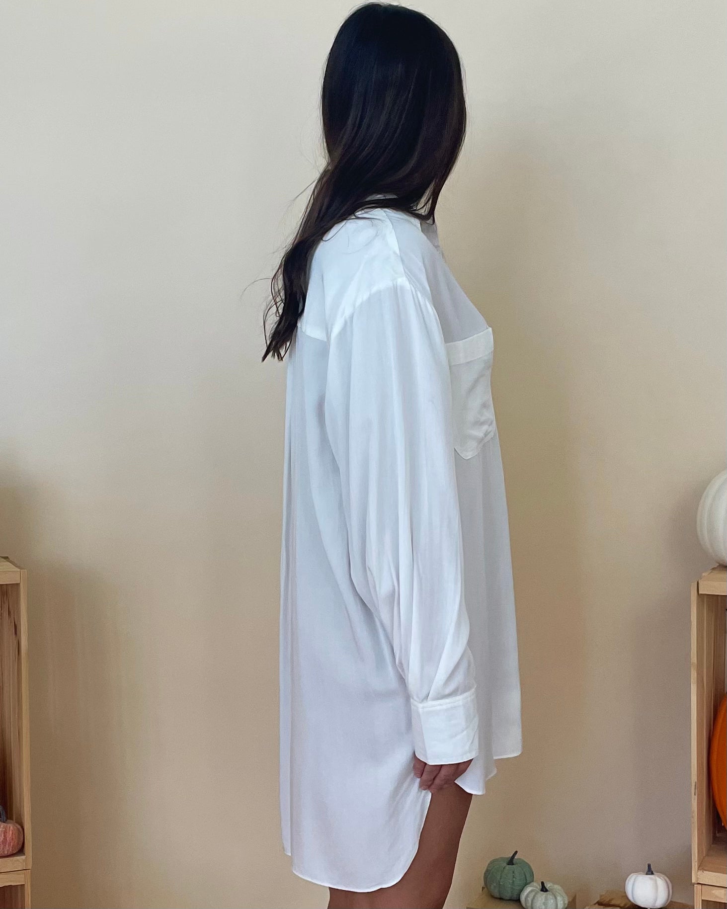 Back To Basics White Collared Shirt Dress-Shop-Womens-Boutique-Clothing