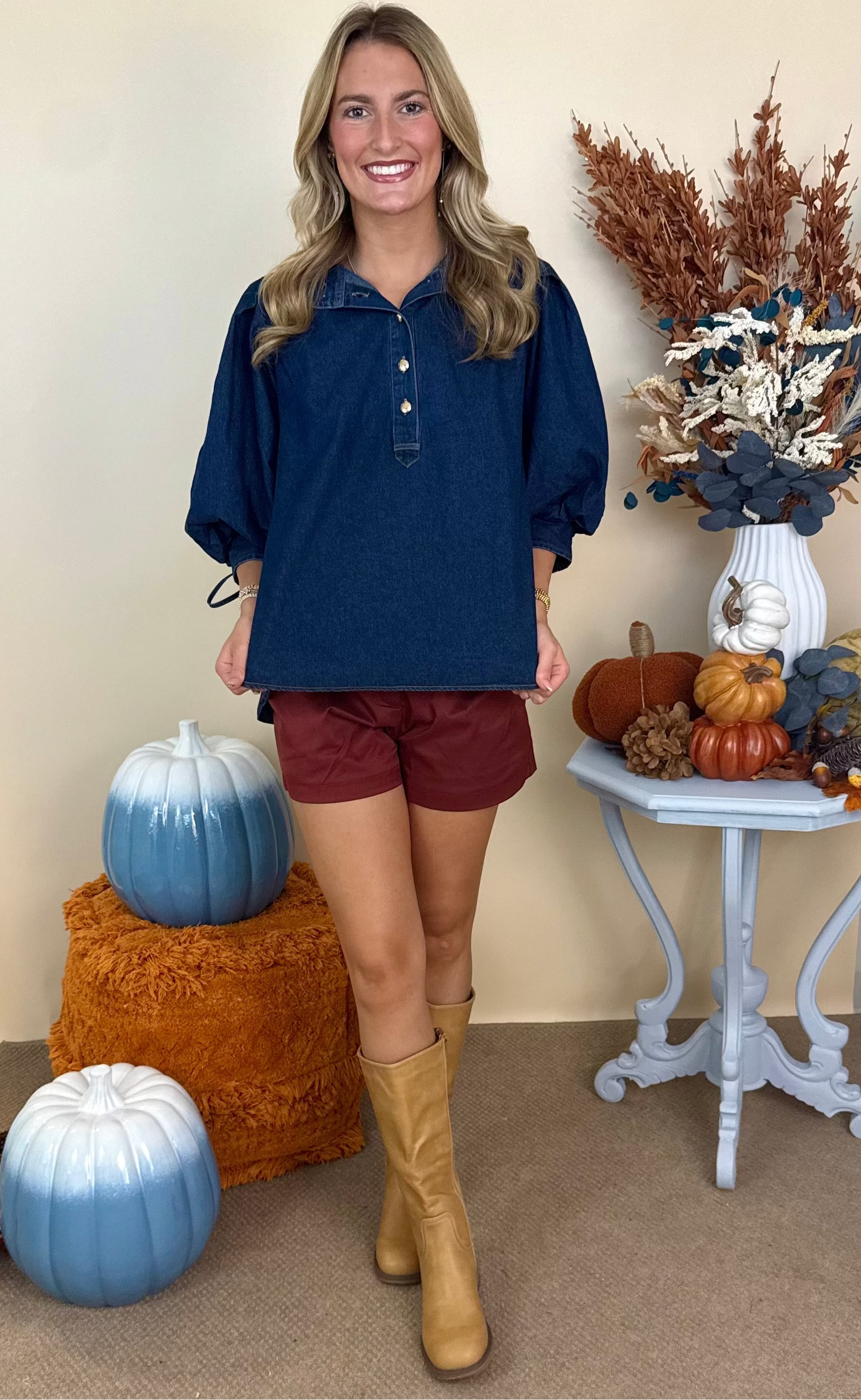 Stay Awhile Burgundy Pleated A Line Shorts-Shop-Womens-Boutique-Clothing