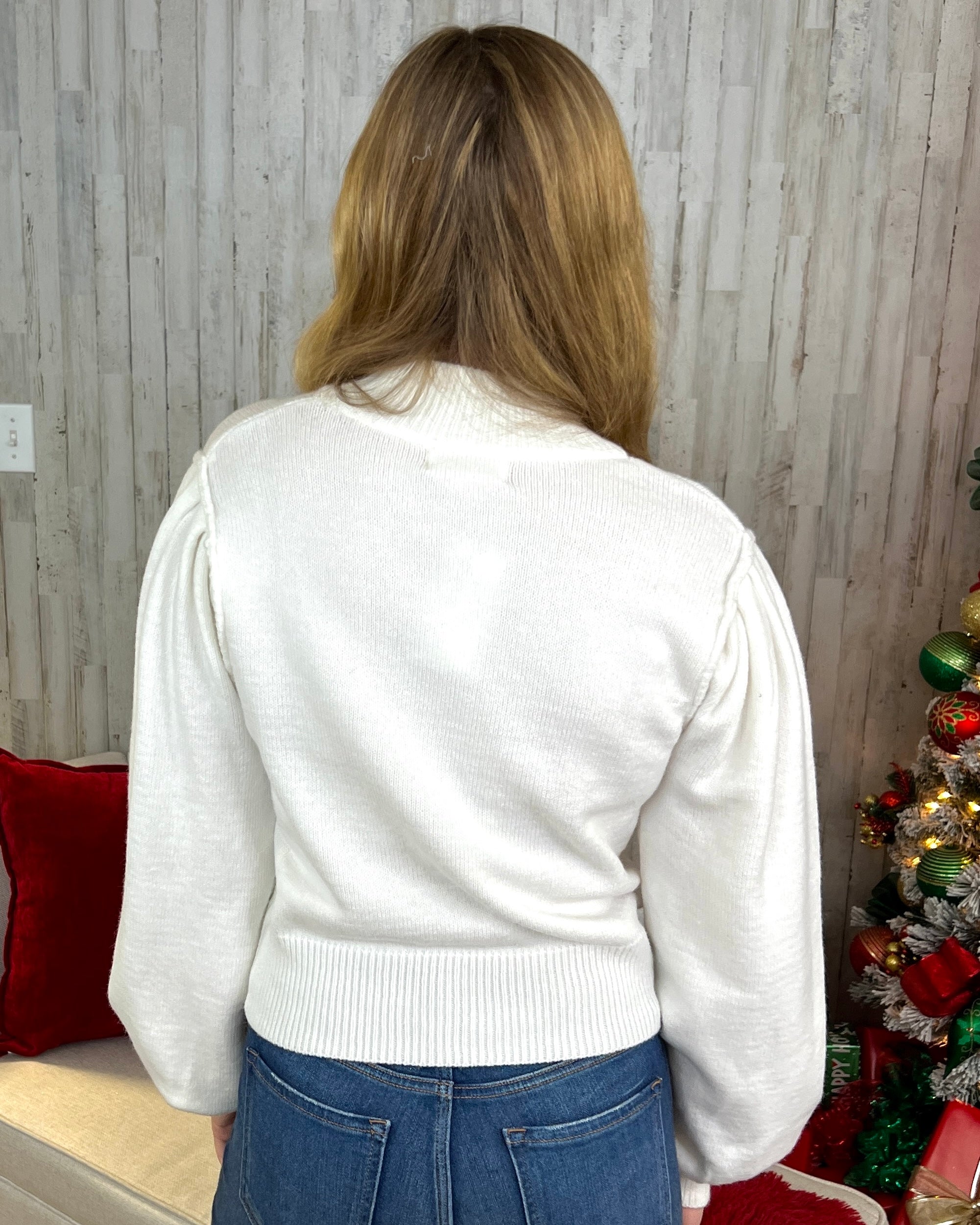 Joyful Sounds White “Holly Jolly” Sweater Top-Shop-Womens-Boutique-Clothing