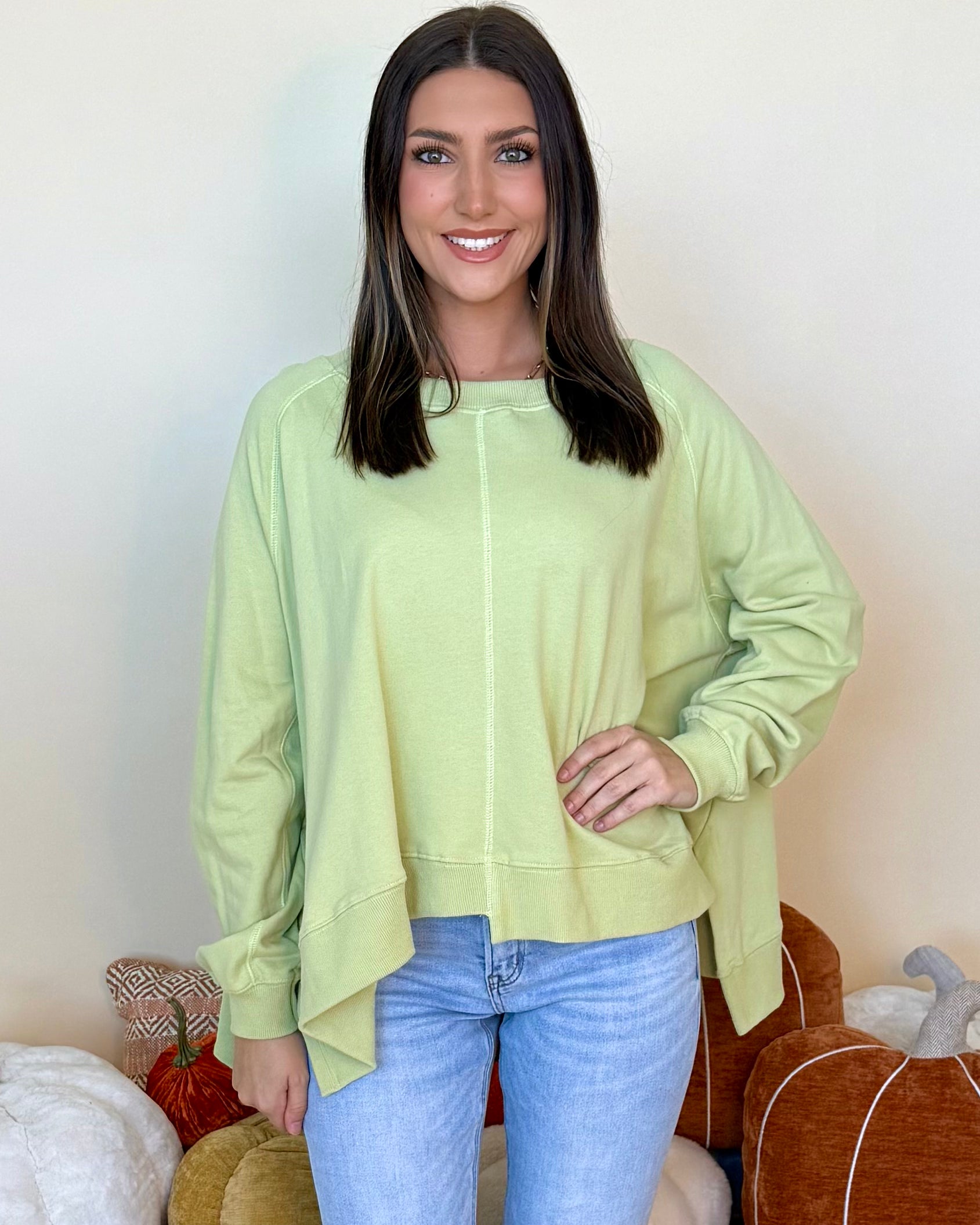 Colder Days Green Tea Sweatshirt-Shop-Womens-Boutique-Clothing