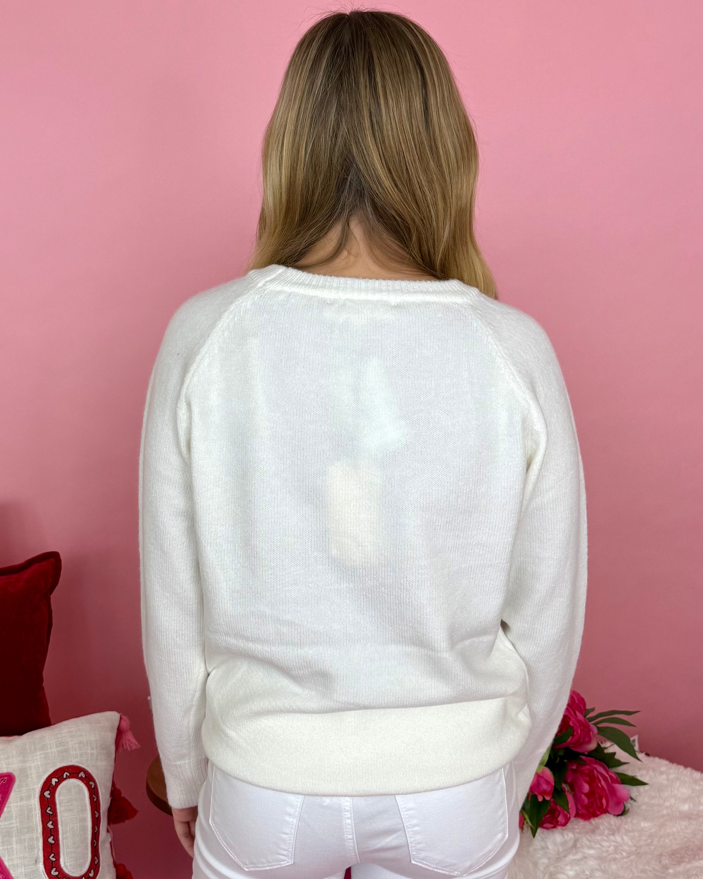 Heart For You White/Red Heart Knit Sweater-Shop-Womens-Boutique-Clothing