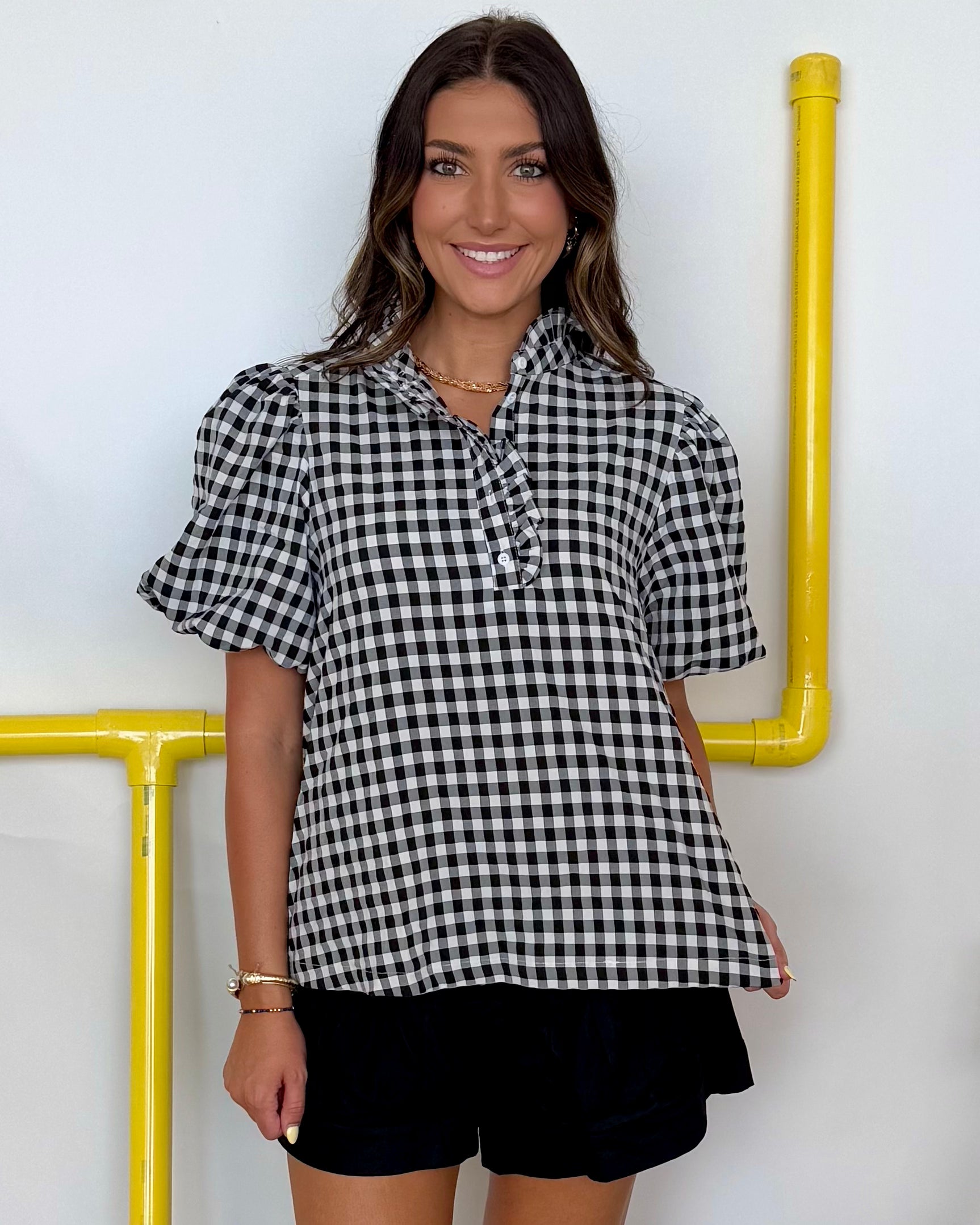 Remember You Black Ruffle Collar Top-Shop-Womens-Boutique-Clothing
