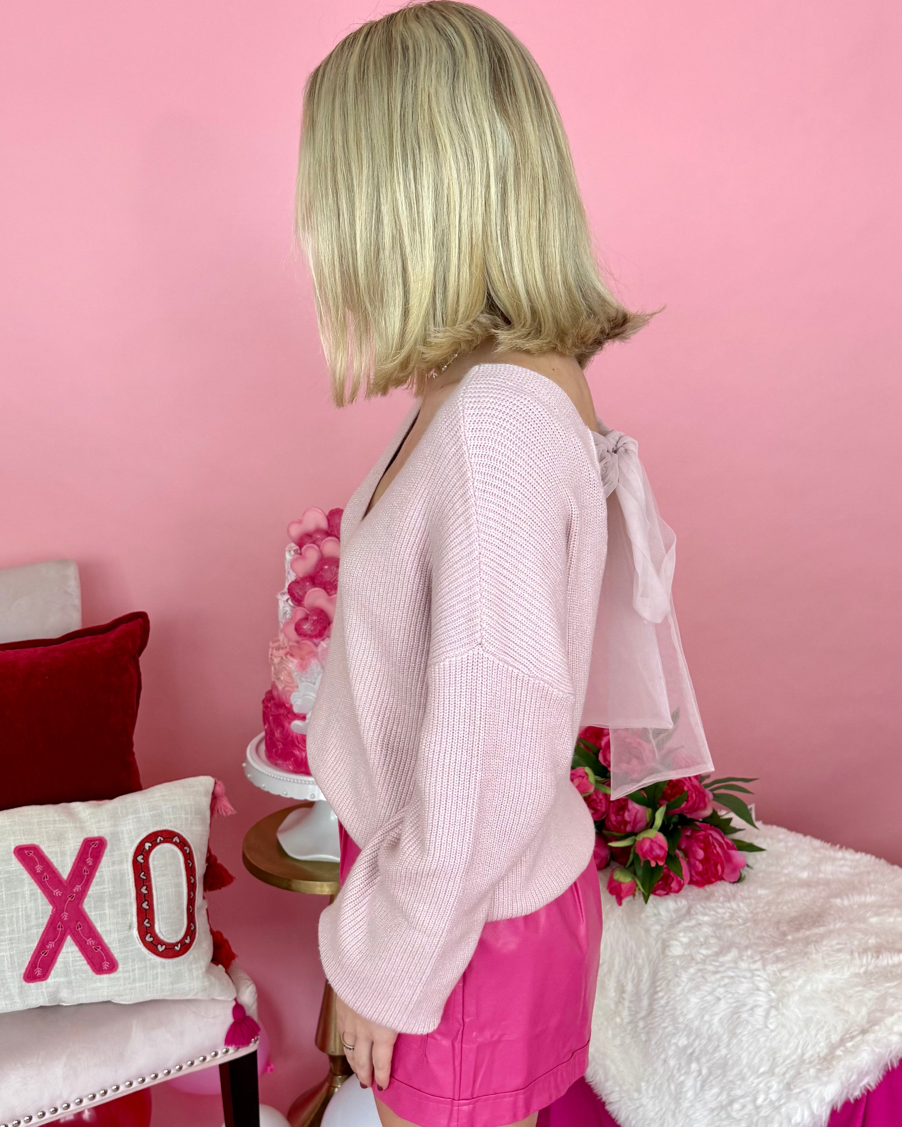 Love Search Dusty Pink Bow Back Sweater-Shop-Womens-Boutique-Clothing