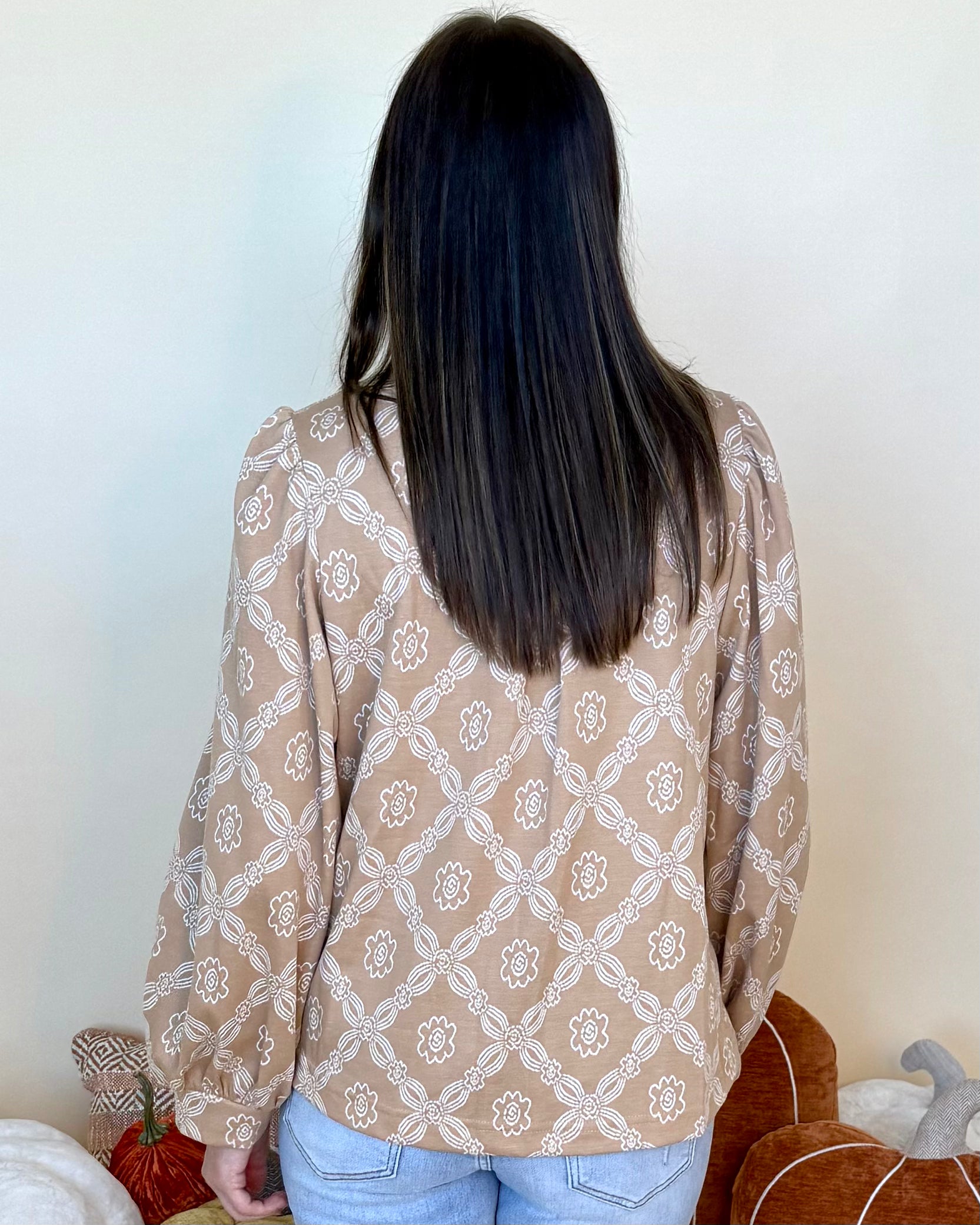 Delicate Days Latte Abstract Band Top-Shop-Womens-Boutique-Clothing