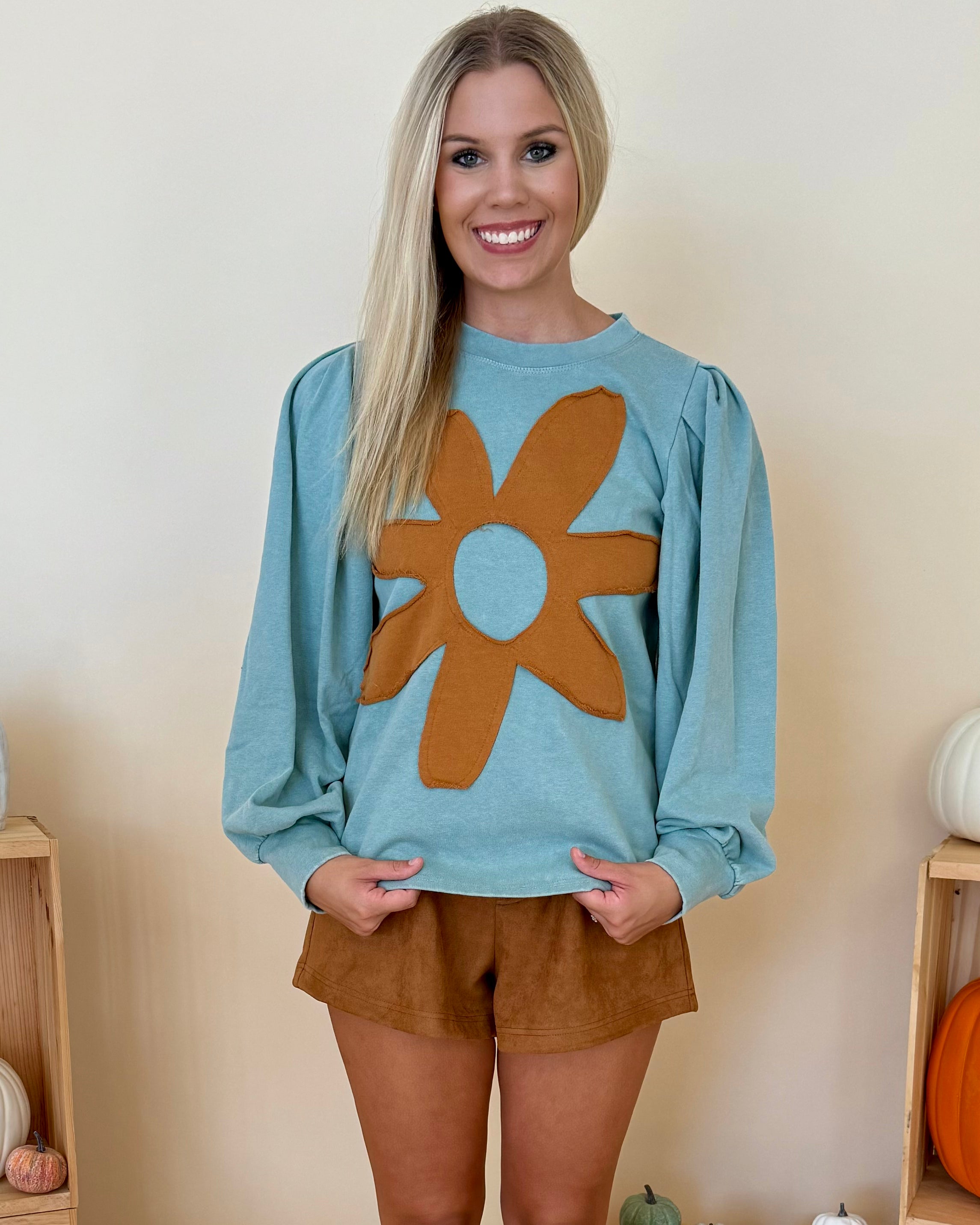 Vail Valley Sage Flower Sweatshirt-Shop-Womens-Boutique-Clothing