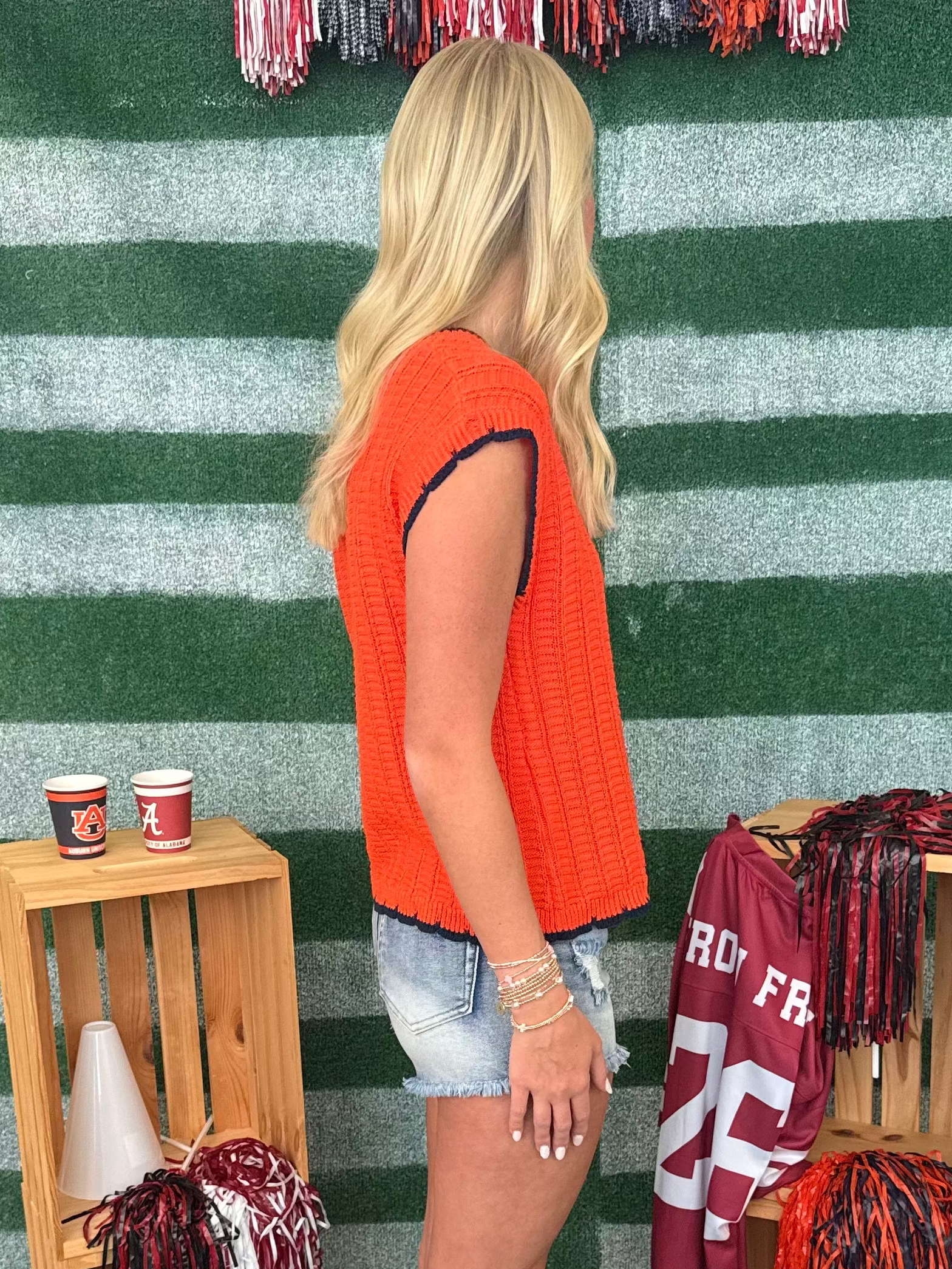 Sweet Victory Orange Scallop Edge Top-Shop-Womens-Boutique-Clothing