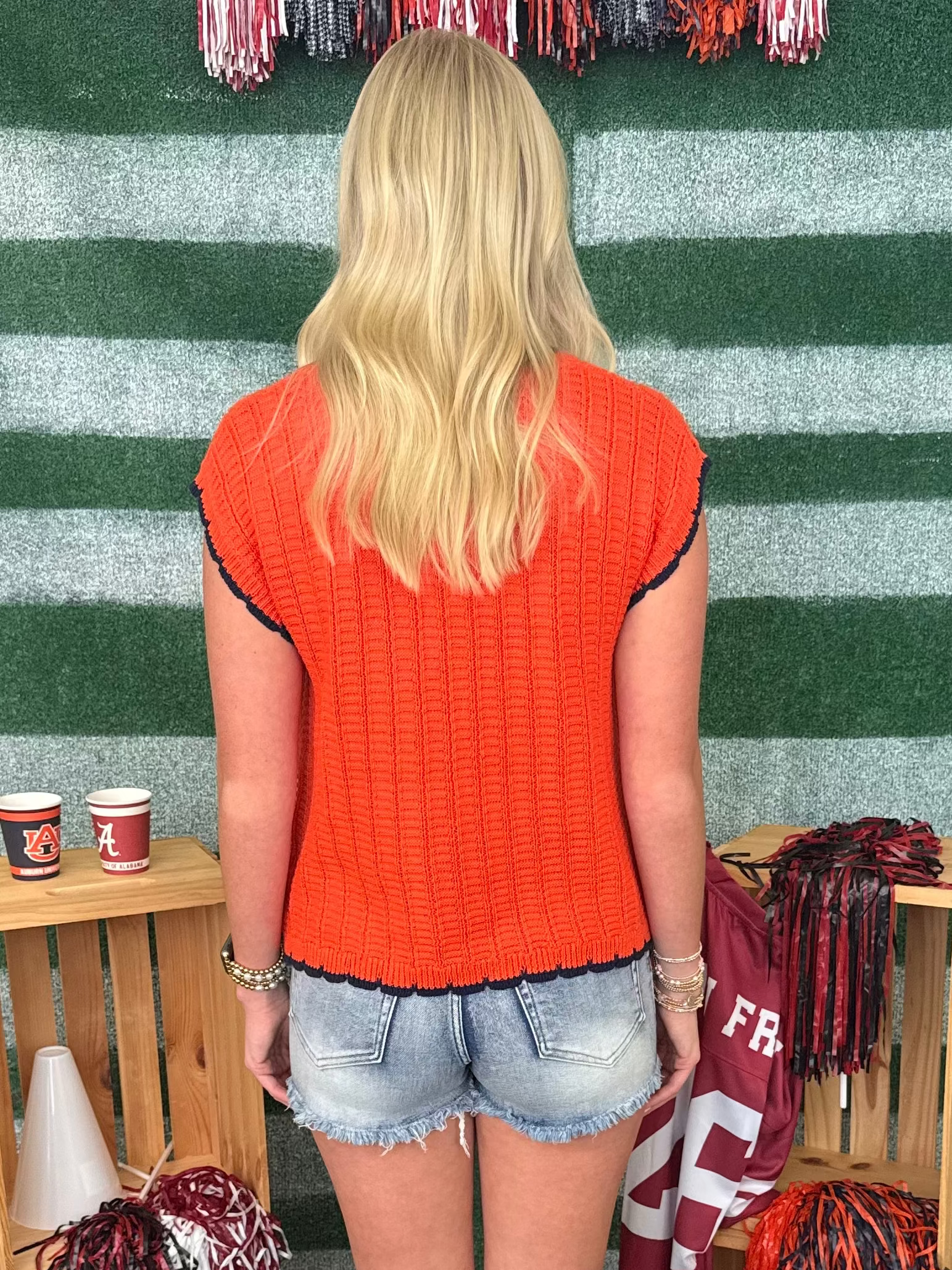 Sweet Victory Orange Scallop Edge Top-Shop-Womens-Boutique-Clothing