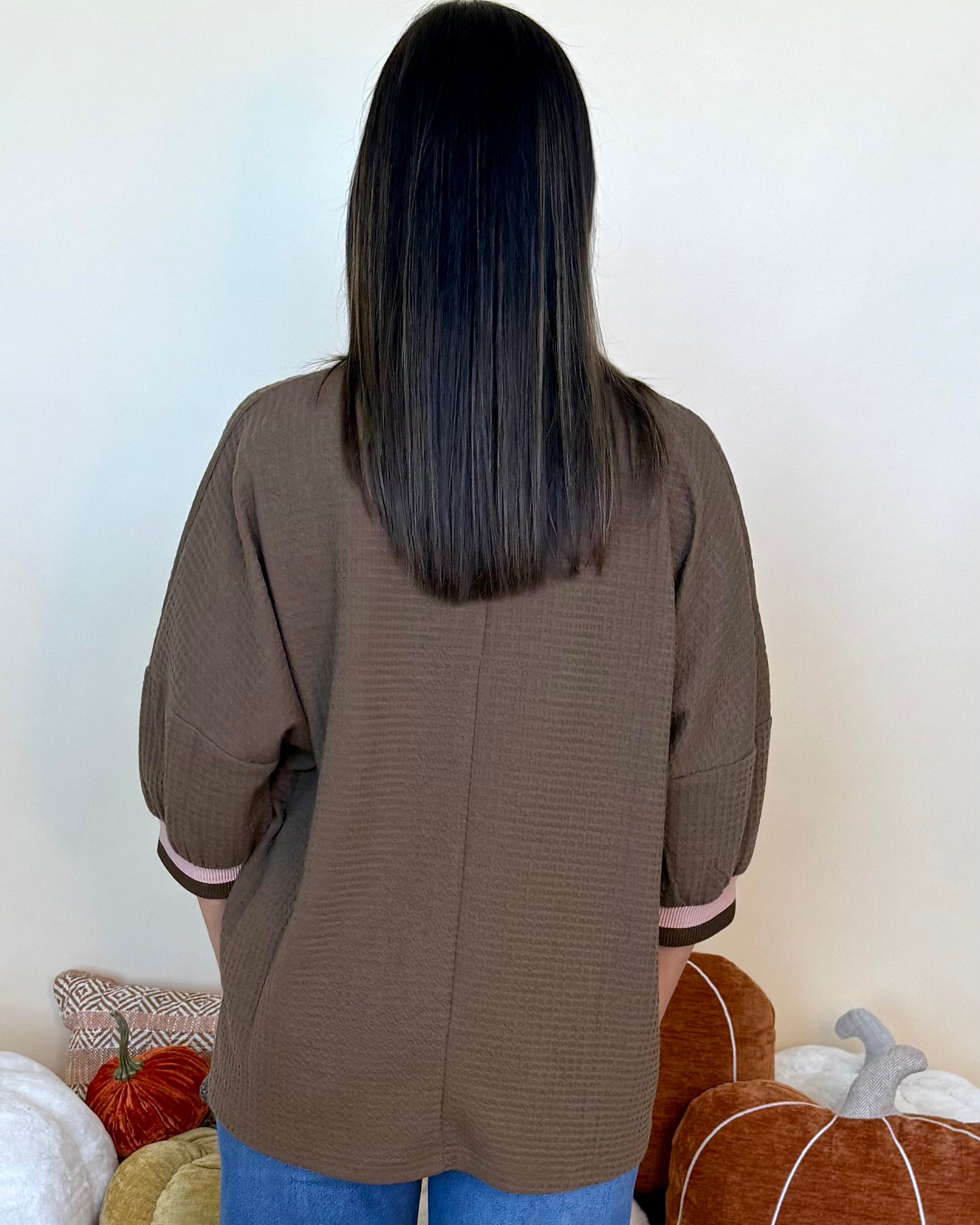 Easy To Style Coffee Waffle Knit Top-Shop-Womens-Boutique-Clothing