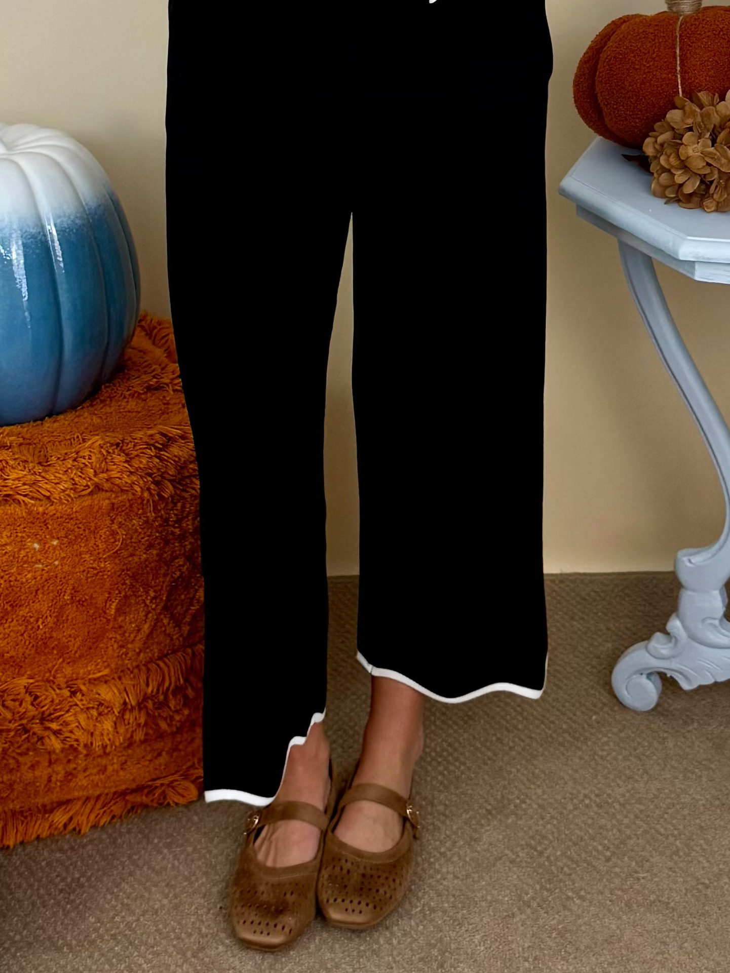 Clean Slate Black Scallop Pants-Shop-Womens-Boutique-Clothing