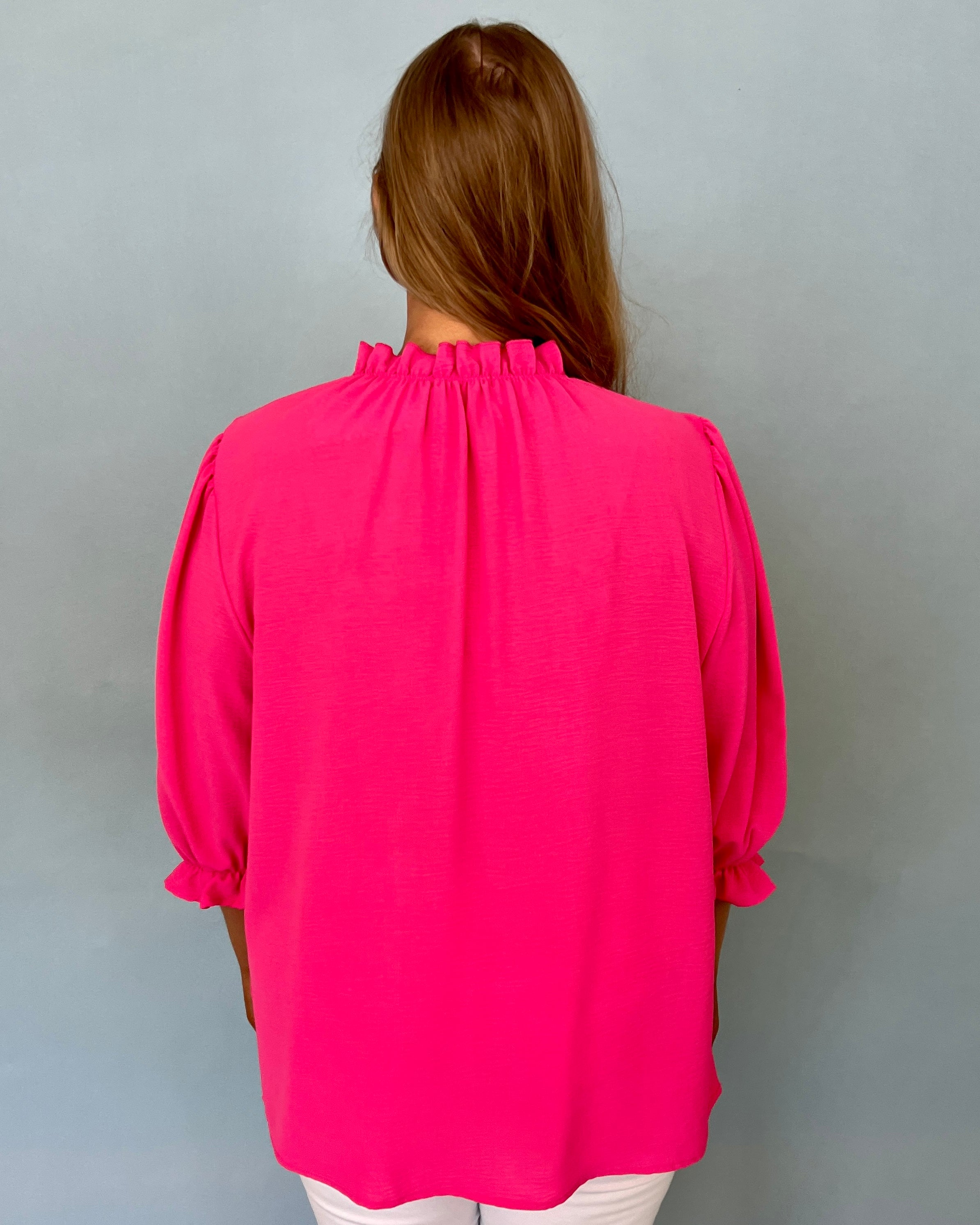 Closet Classic Pink Plus Ruffle Top-Shop-Womens-Boutique-Clothing