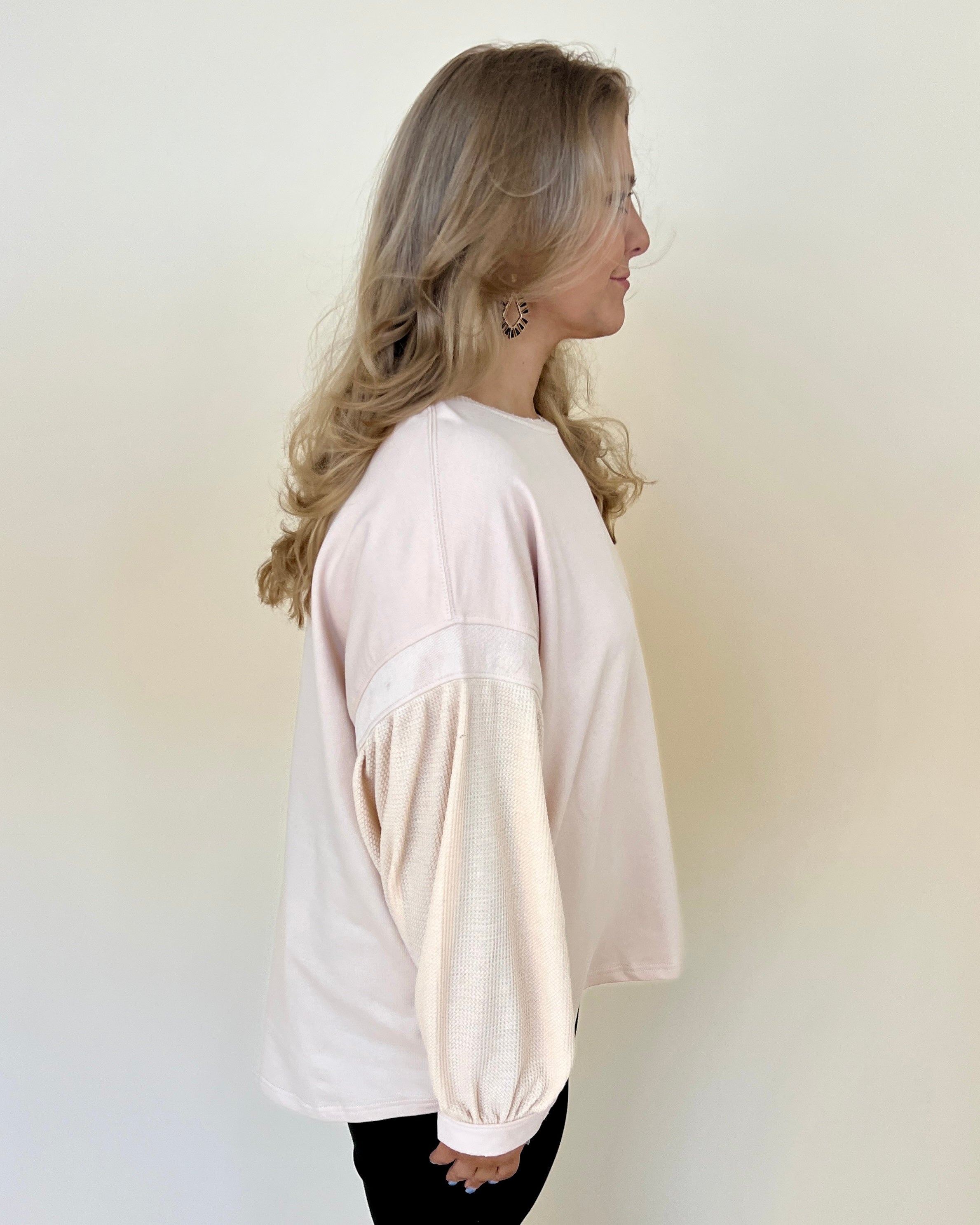 Giving In Stone Plus Waffle Knit Top-Shop-Womens-Boutique-Clothing
