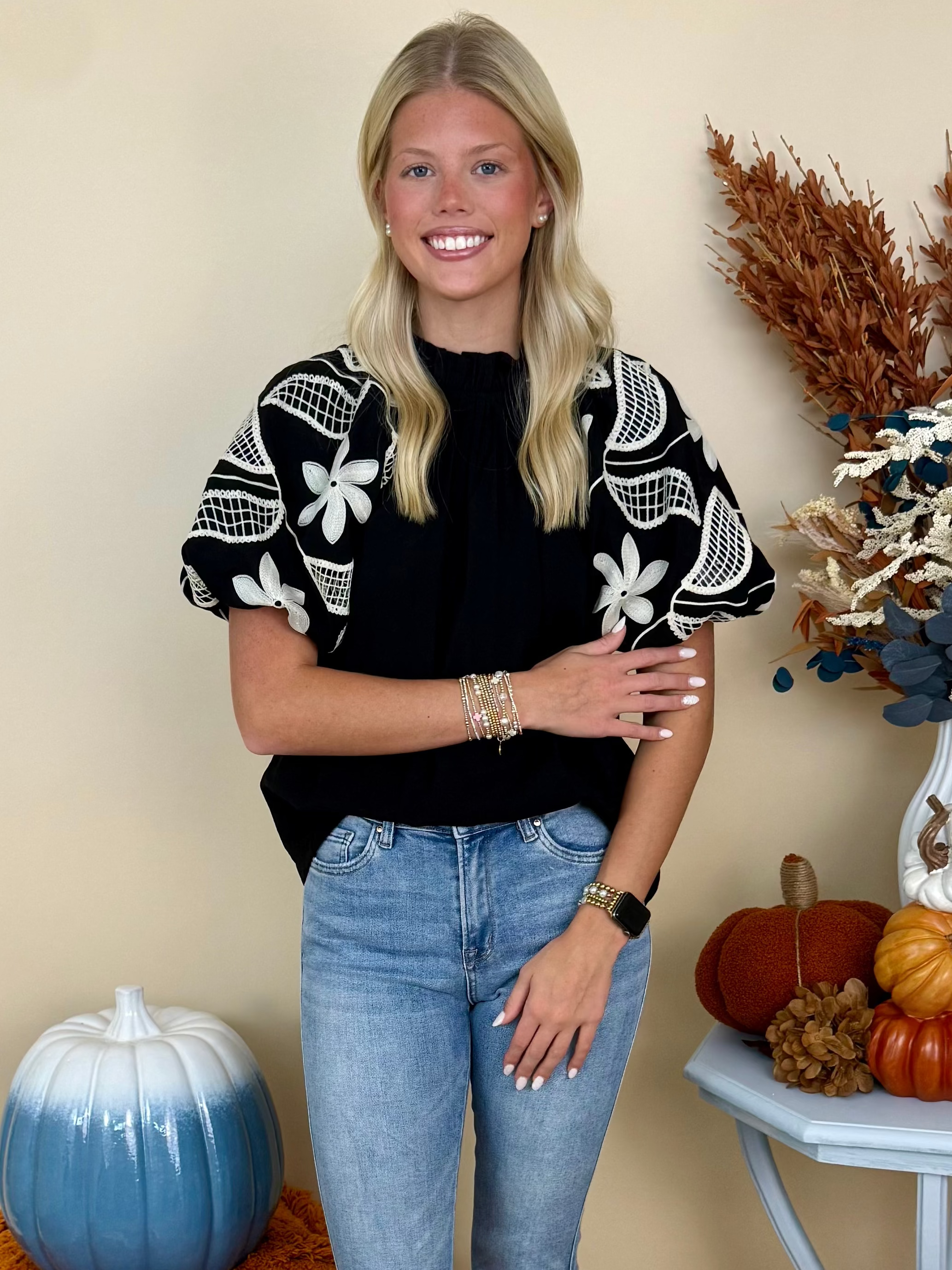 Fresh Touch Black Ruffle Top-Shop-Womens-Boutique-Clothing
