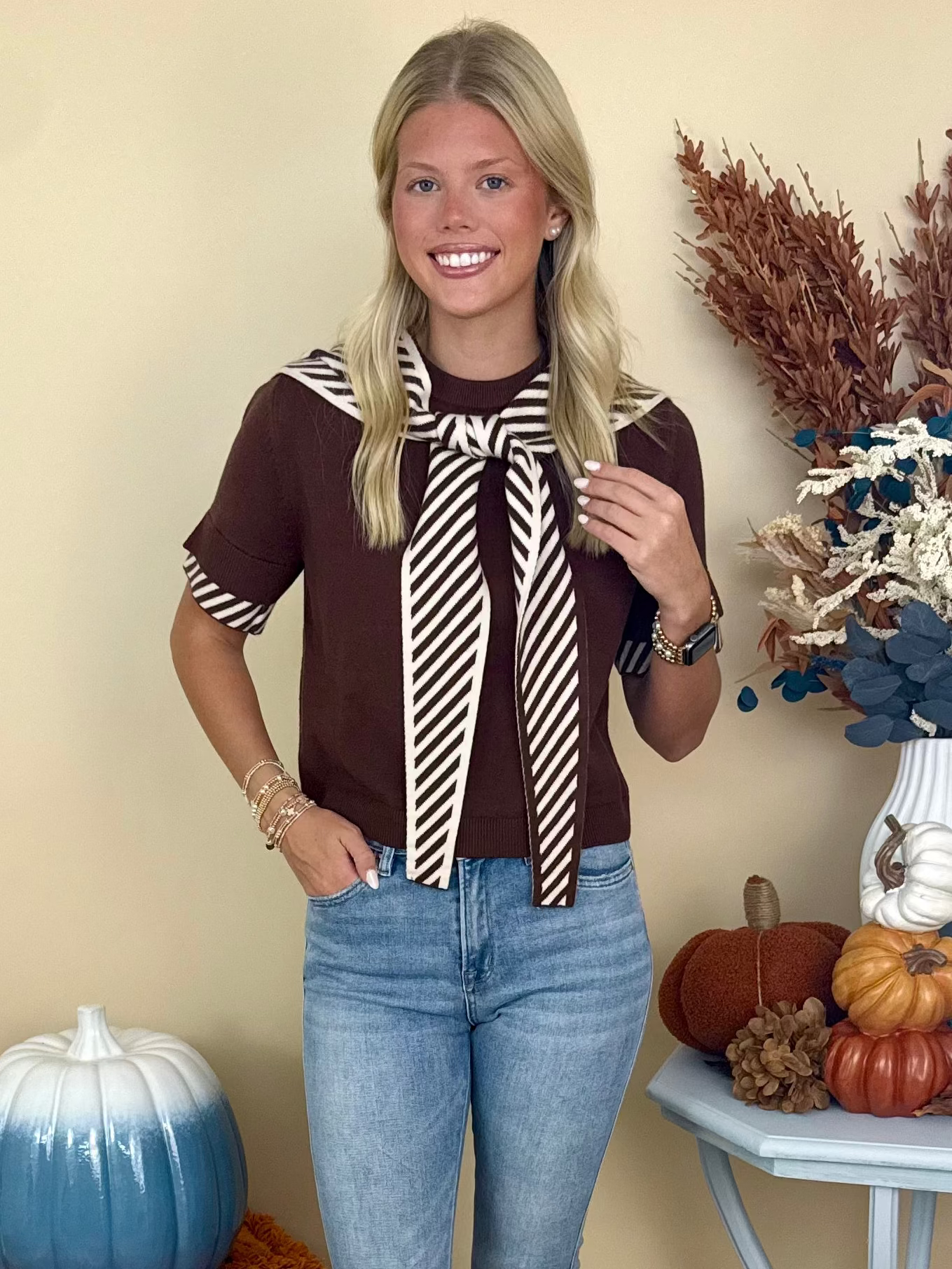 At Long Last Brown Attached Cardigan Sweater-Shop-Womens-Boutique-Clothing