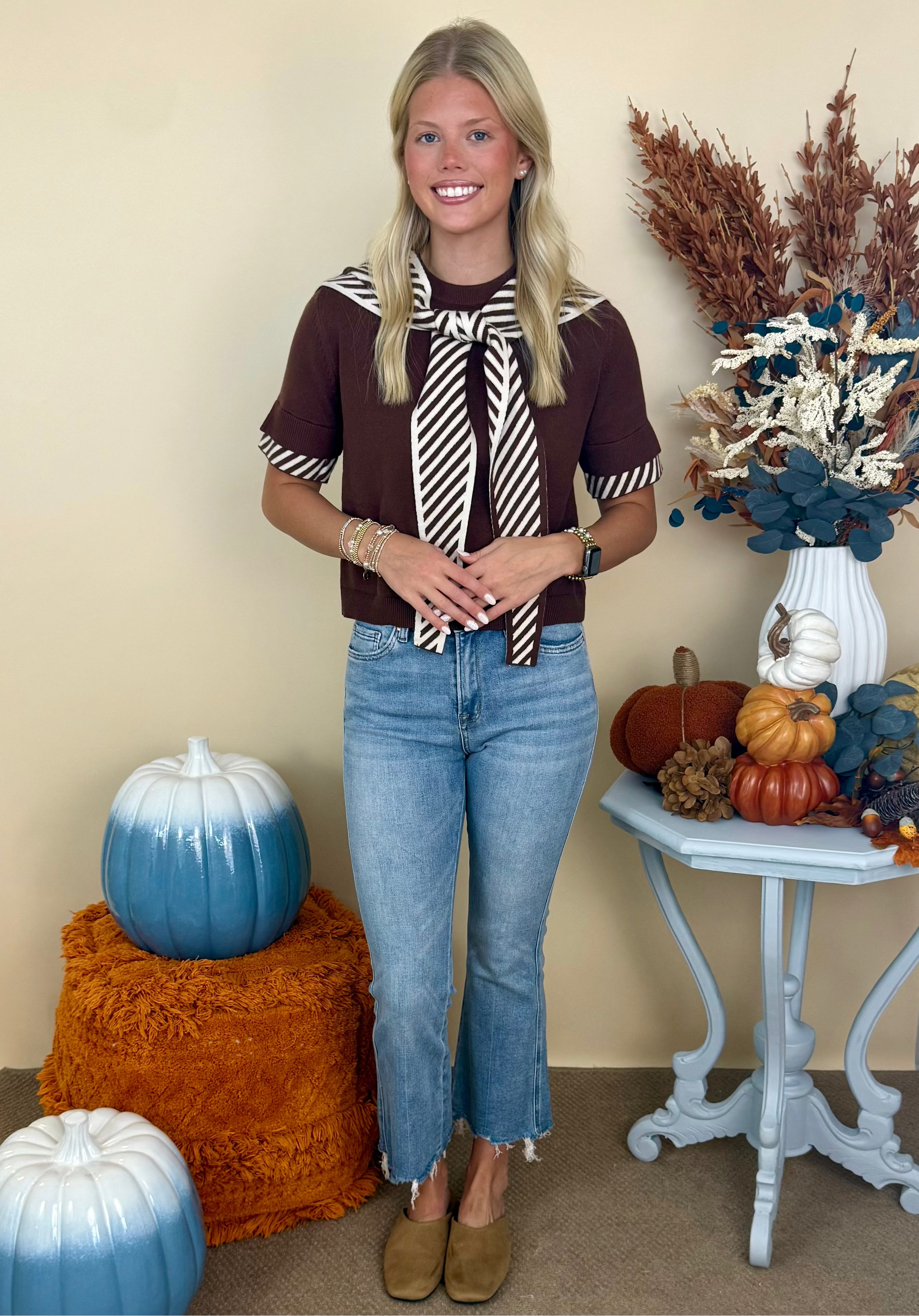 At Long Last Brown Attached Cardigan Sweater-Shop-Womens-Boutique-Clothing