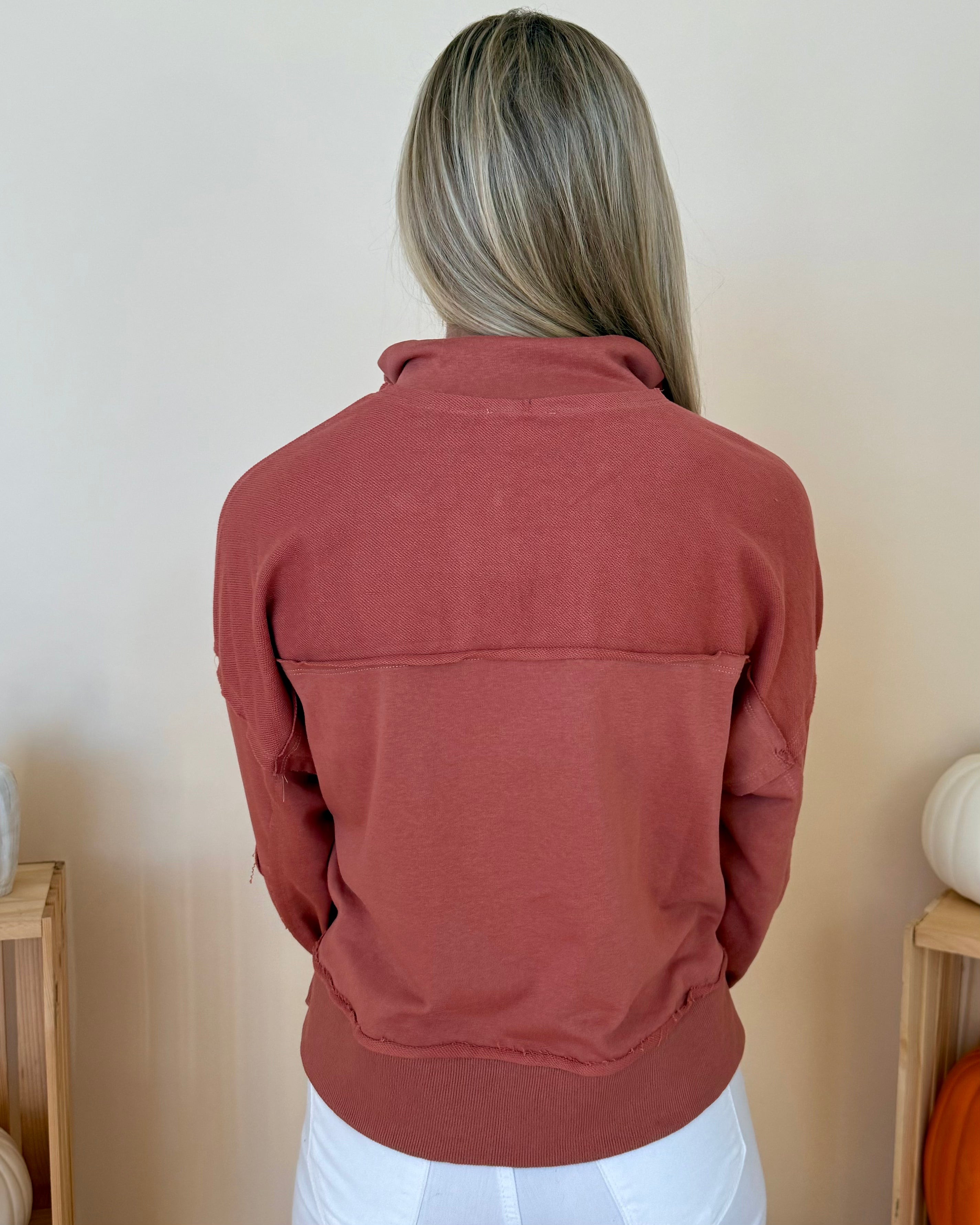 The Chance Dark Mauve Grommet Crop Sweatshirt-Shop-Womens-Boutique-Clothing