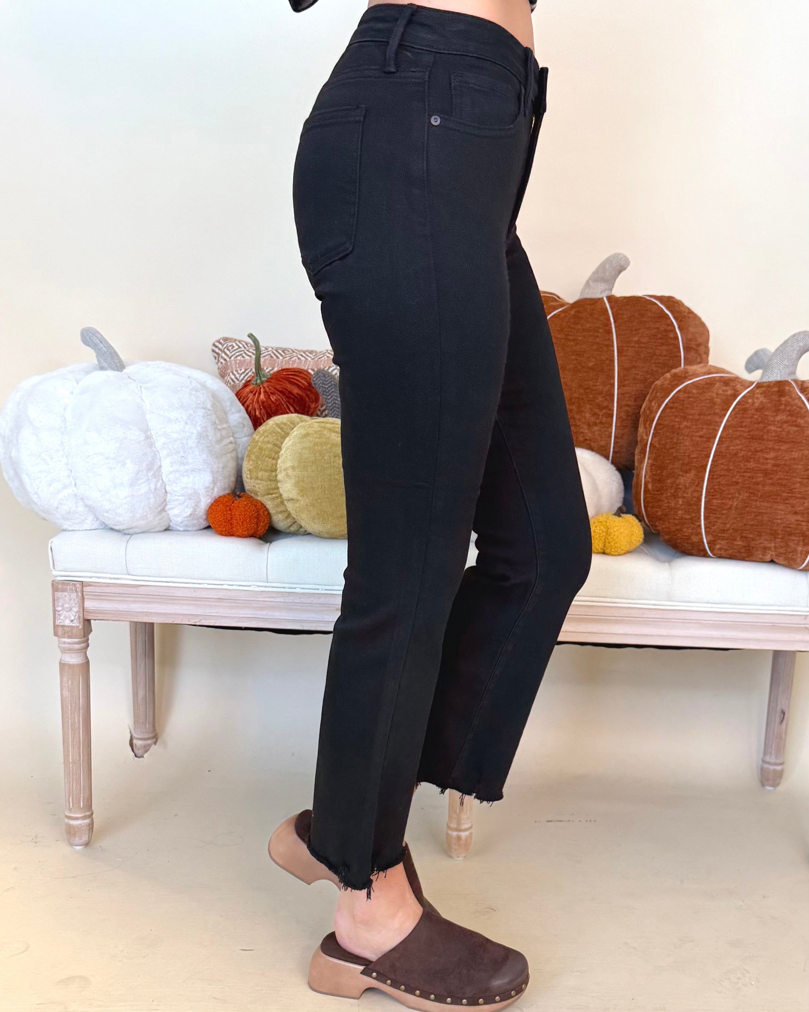 Wandering Away Black Crop Flare Distressed Jean-Shop-Womens-Boutique-Clothing