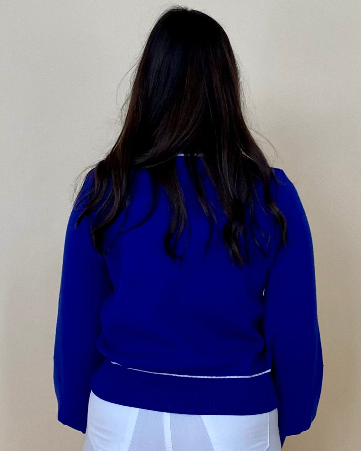 Getting Started Royal Blue Ribbon Sweater-Shop-Womens-Boutique-Clothing