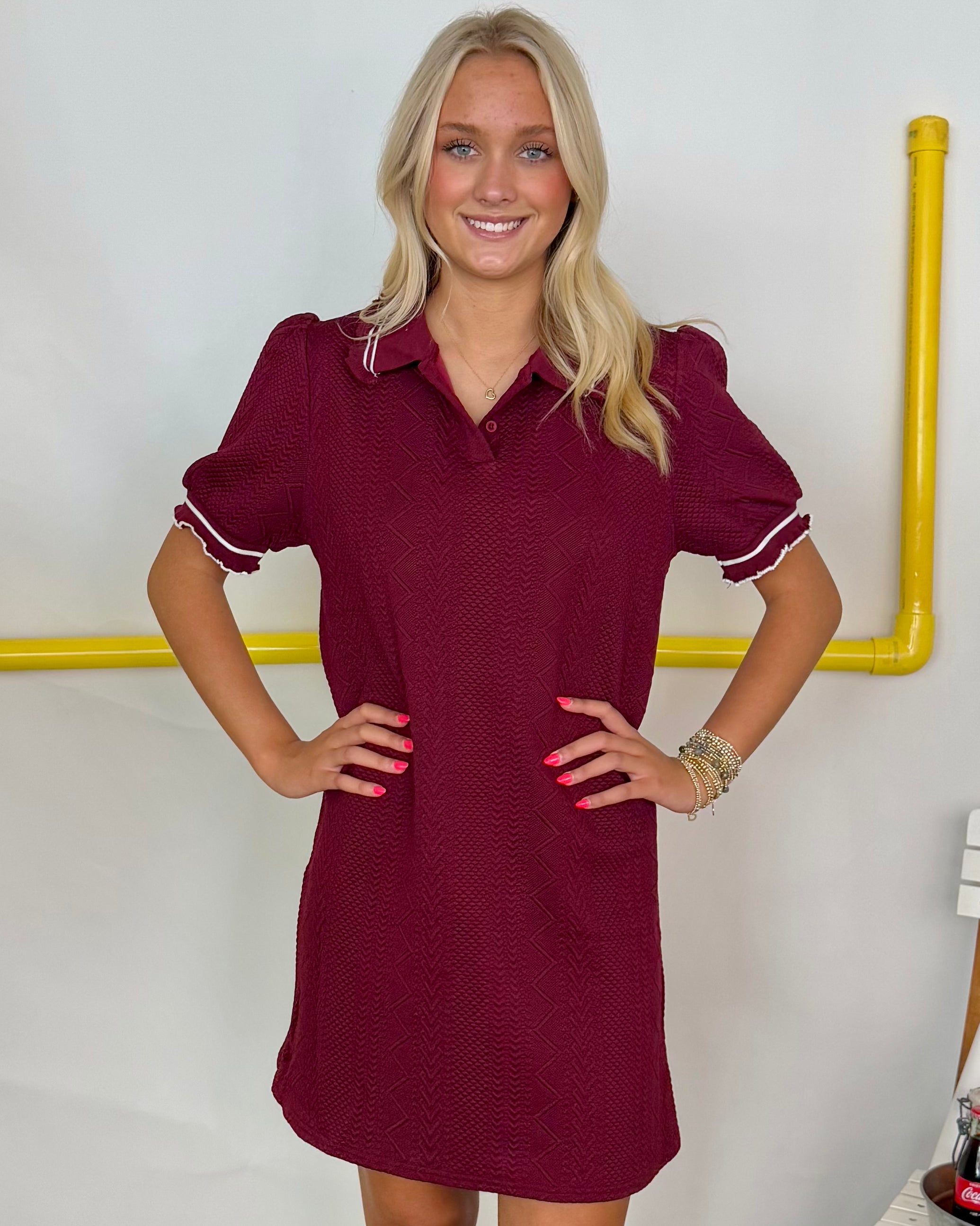 Can't Be Beat Wine Quilted Dress-Shop-Womens-Boutique-Clothing