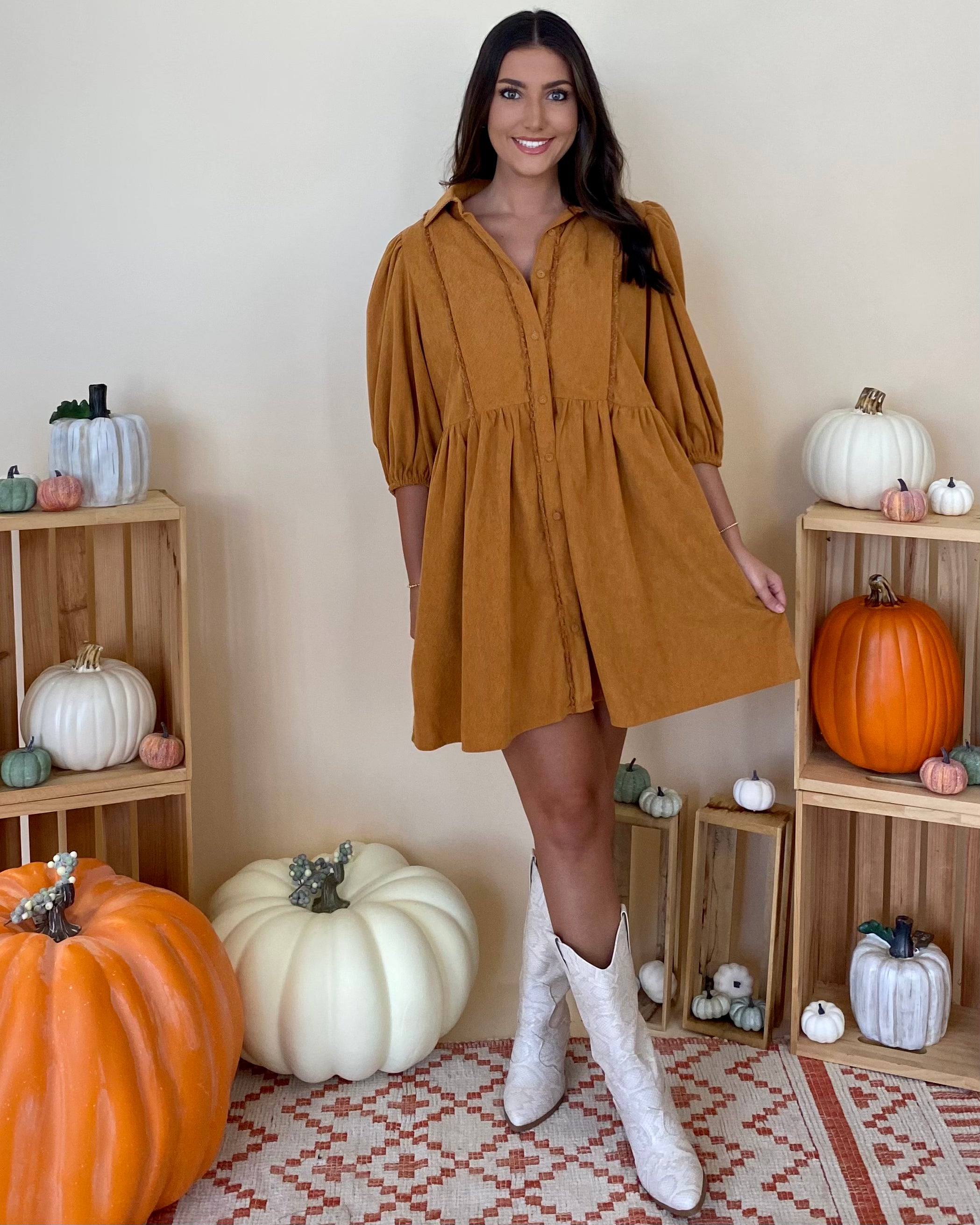 Above All Latte Corduroy Dress-Shop-Womens-Boutique-Clothing