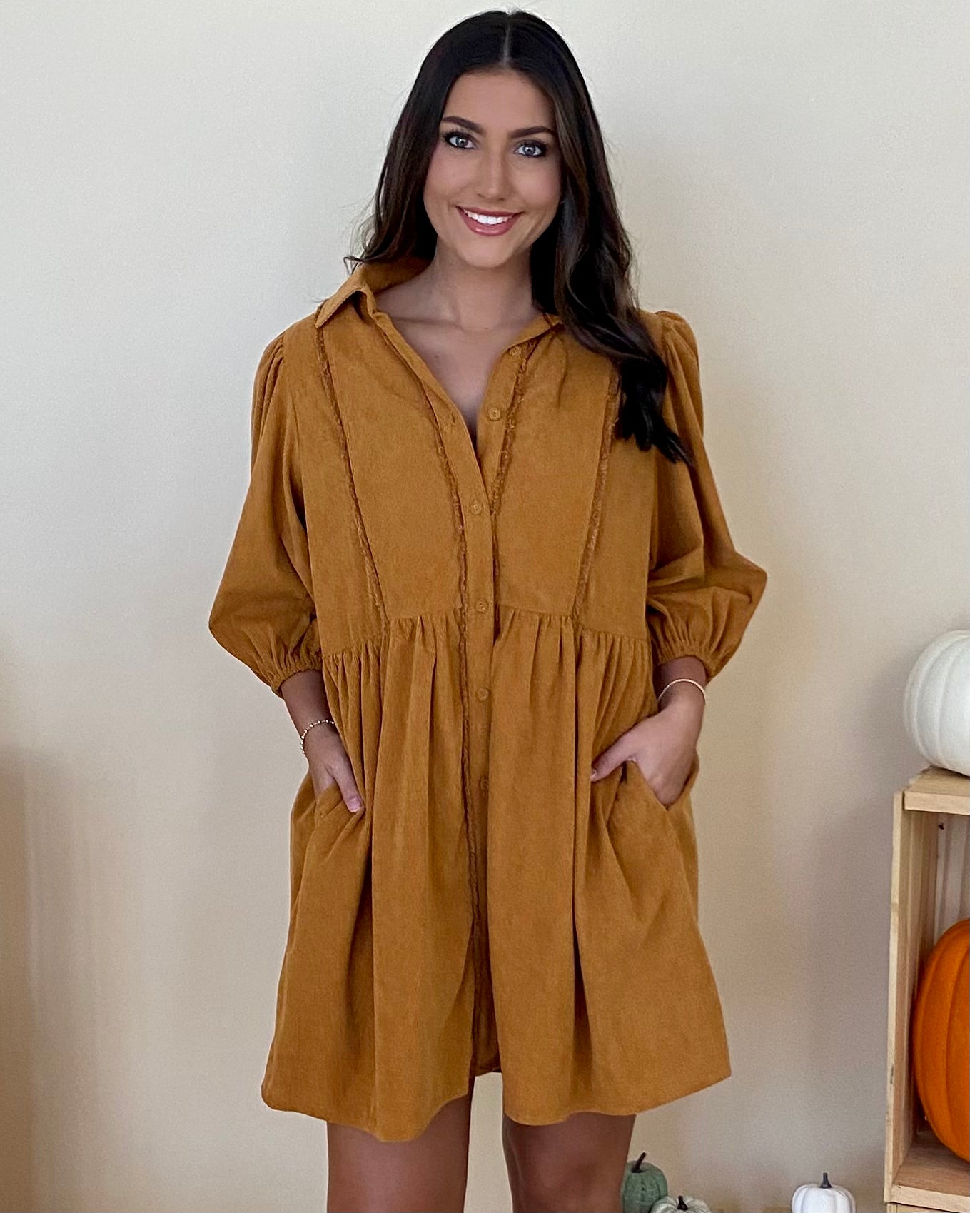 Above All Latte Corduroy Dress-Shop-Womens-Boutique-Clothing