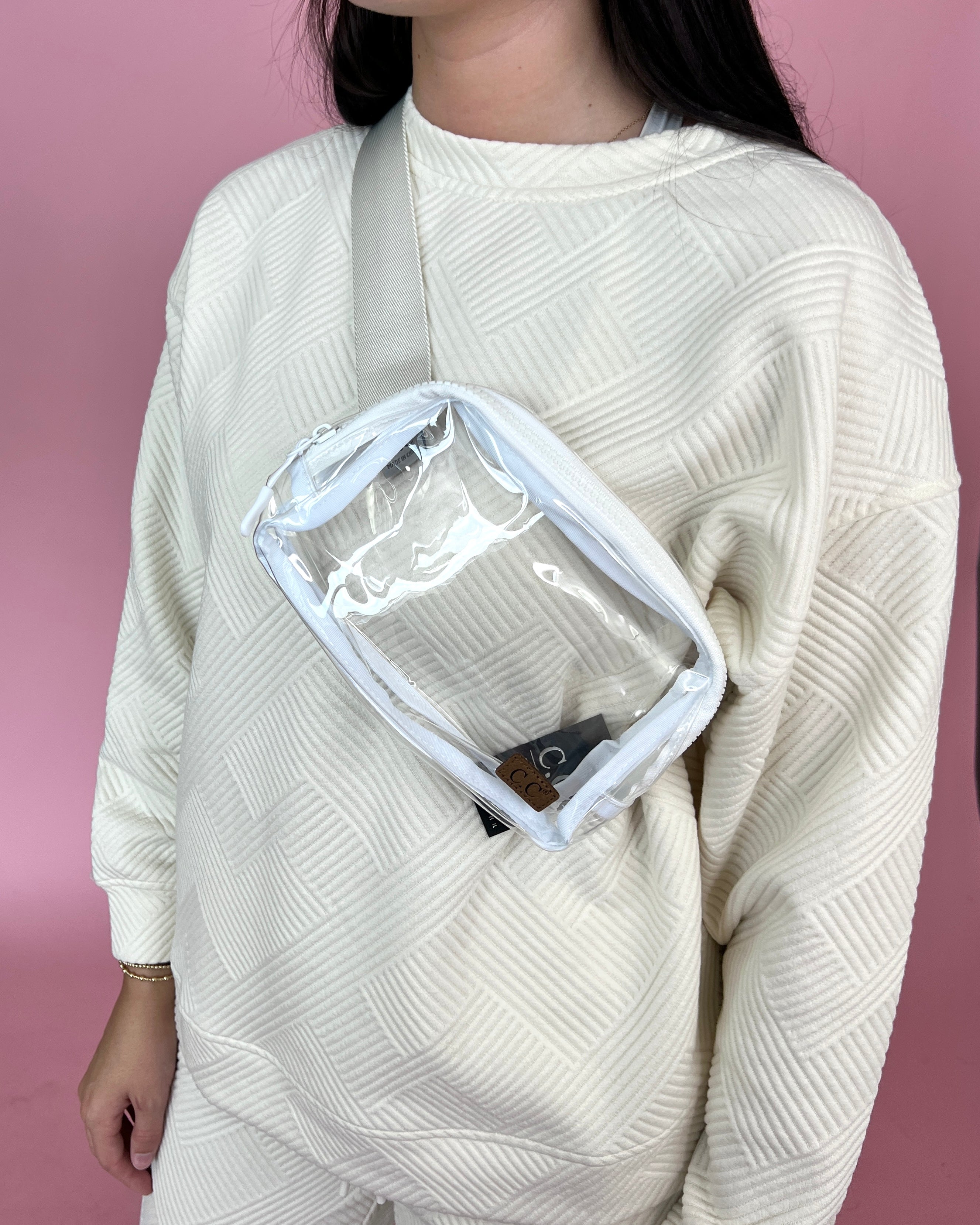 Always Going White Clear Fanny Pack-Regular-Shop-Womens-Boutique-Clothing