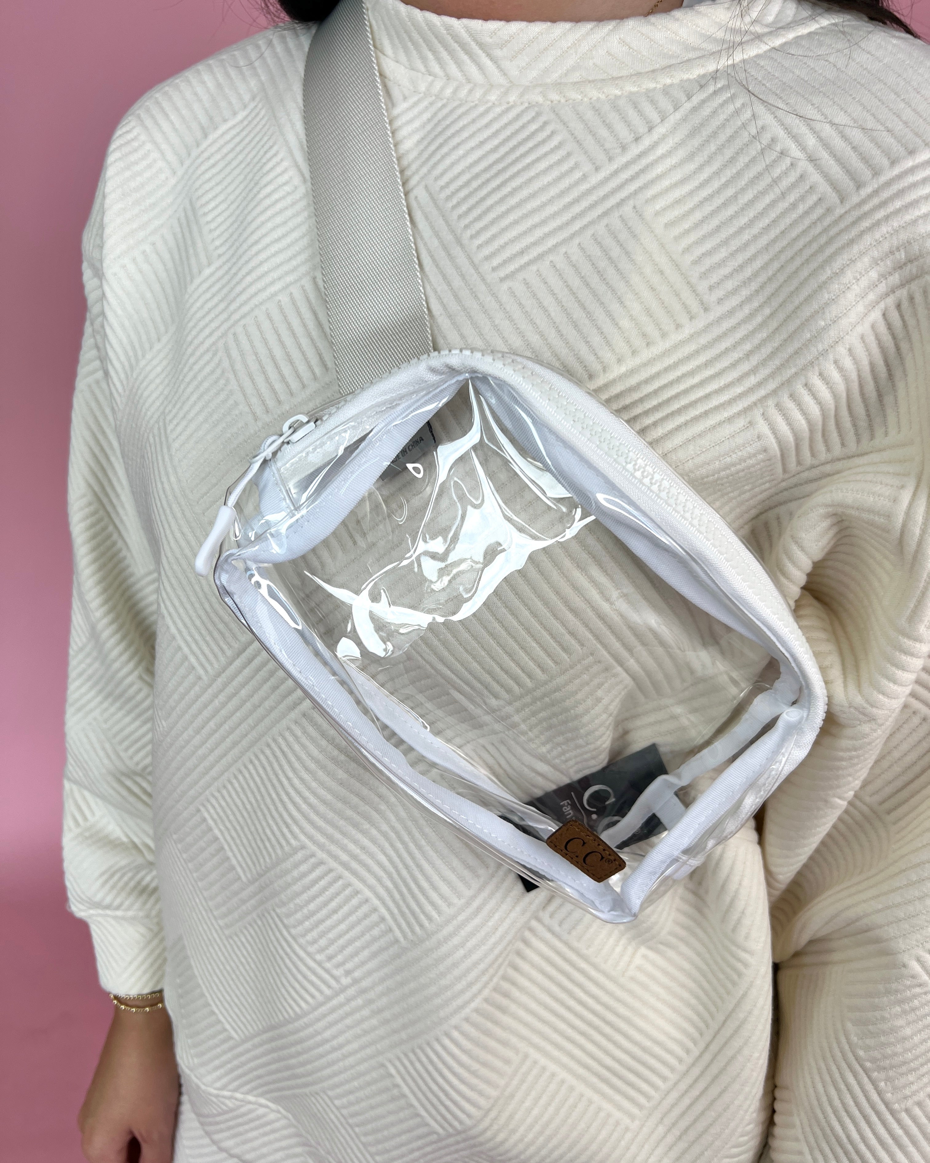 Always Going White Clear Fanny Pack-Regular-Shop-Womens-Boutique-Clothing
