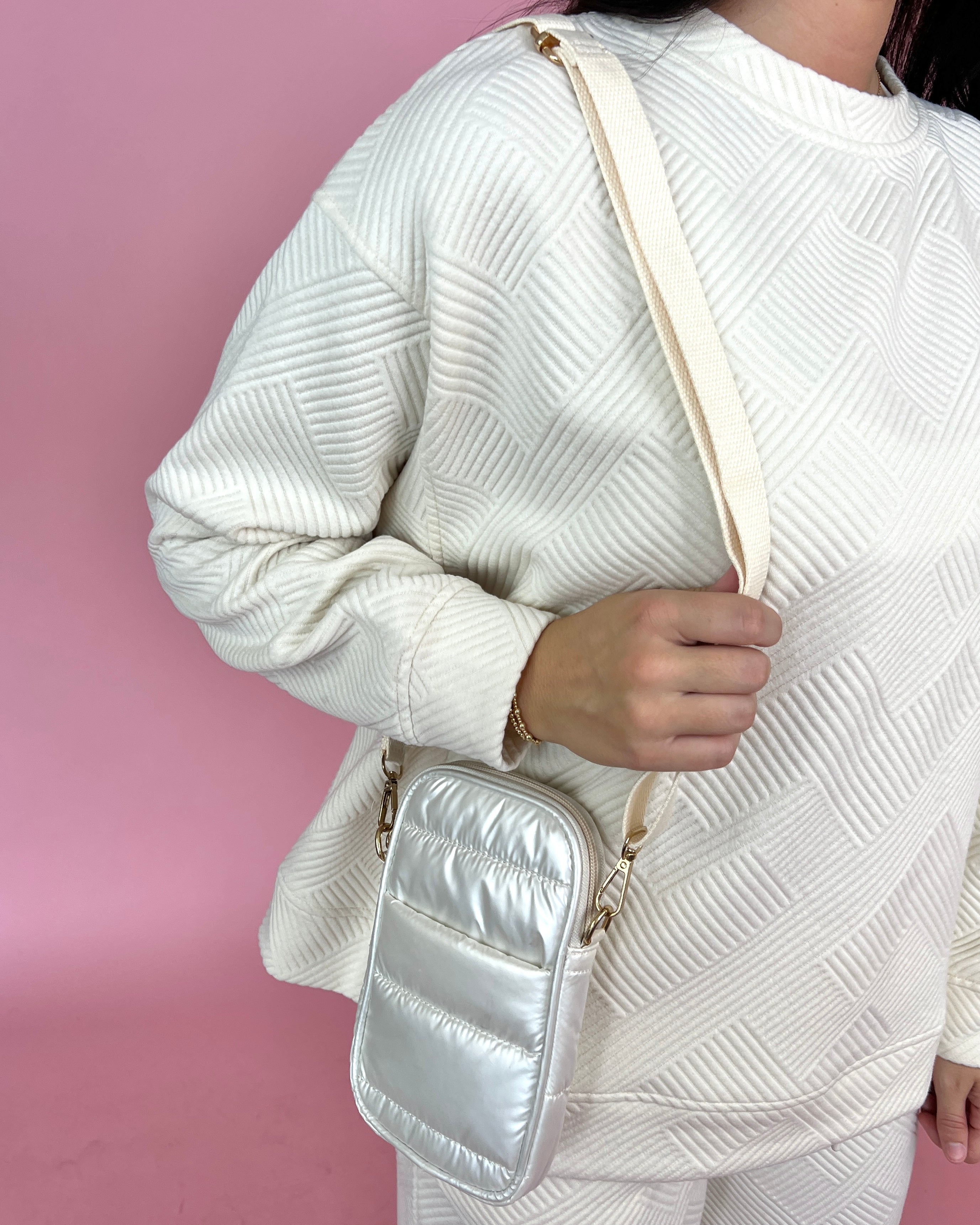 Go Get Em' Ivory Puffer Crossbody Bag-Regular-Shop-Womens-Boutique-Clothing