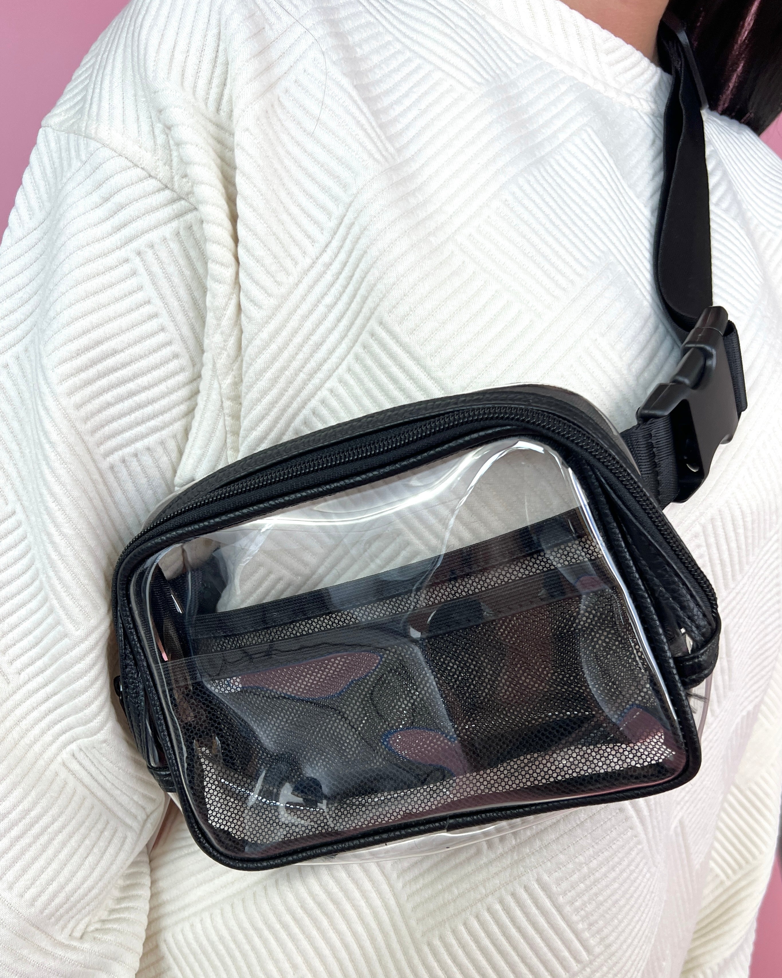 Supporting You Black Clear Belt Bag-Regular-Shop-Womens-Boutique-Clothing