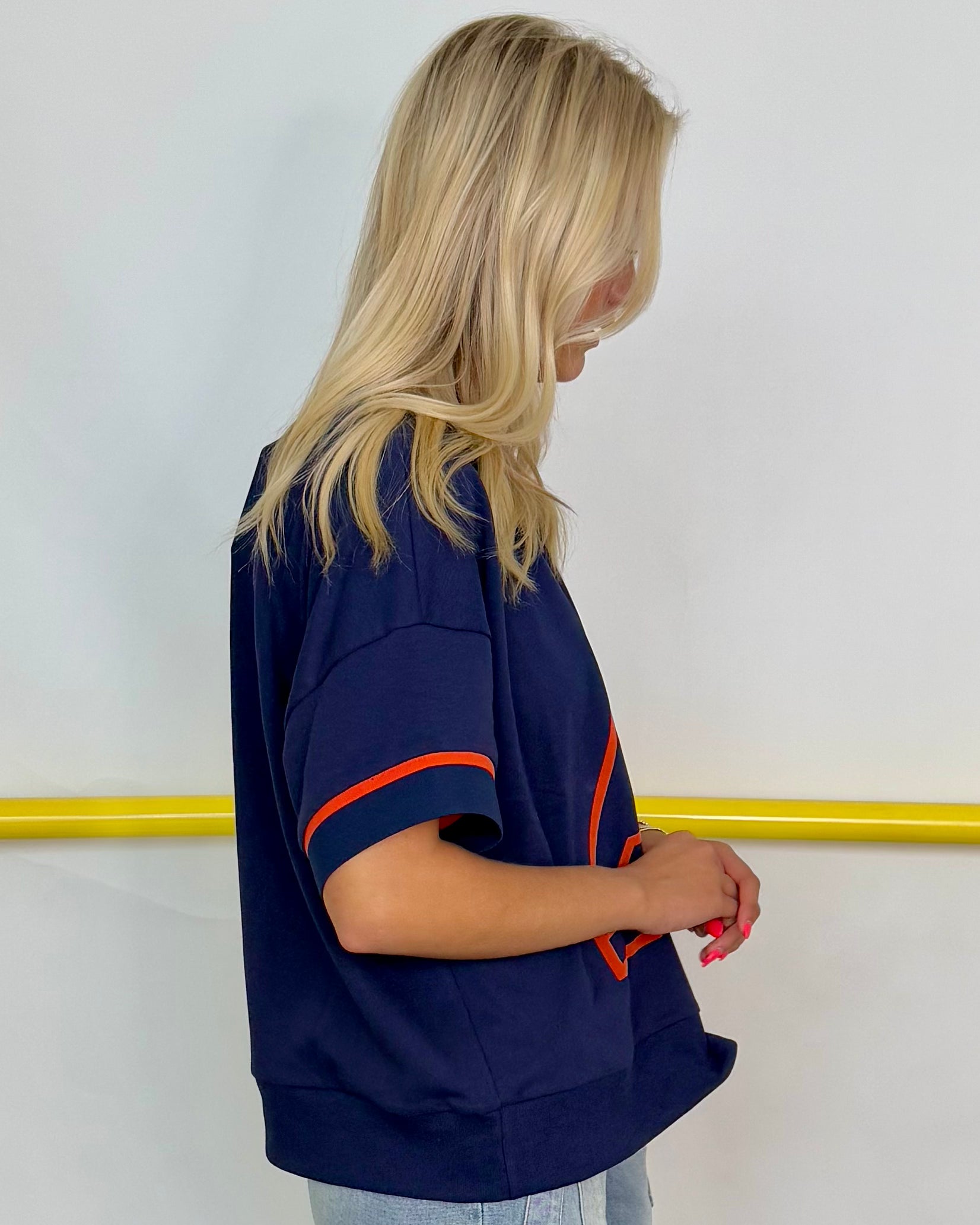 Last Minute Navy Auburn Oversized Top-Shop-Womens-Boutique-Clothing