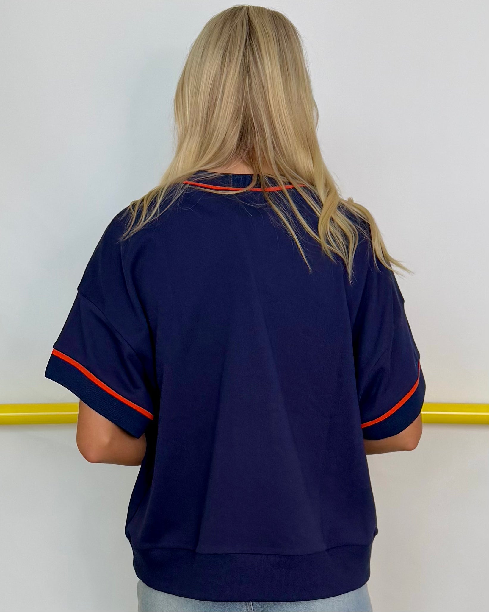 Last Minute Navy Auburn Oversized Top-Shop-Womens-Boutique-Clothing